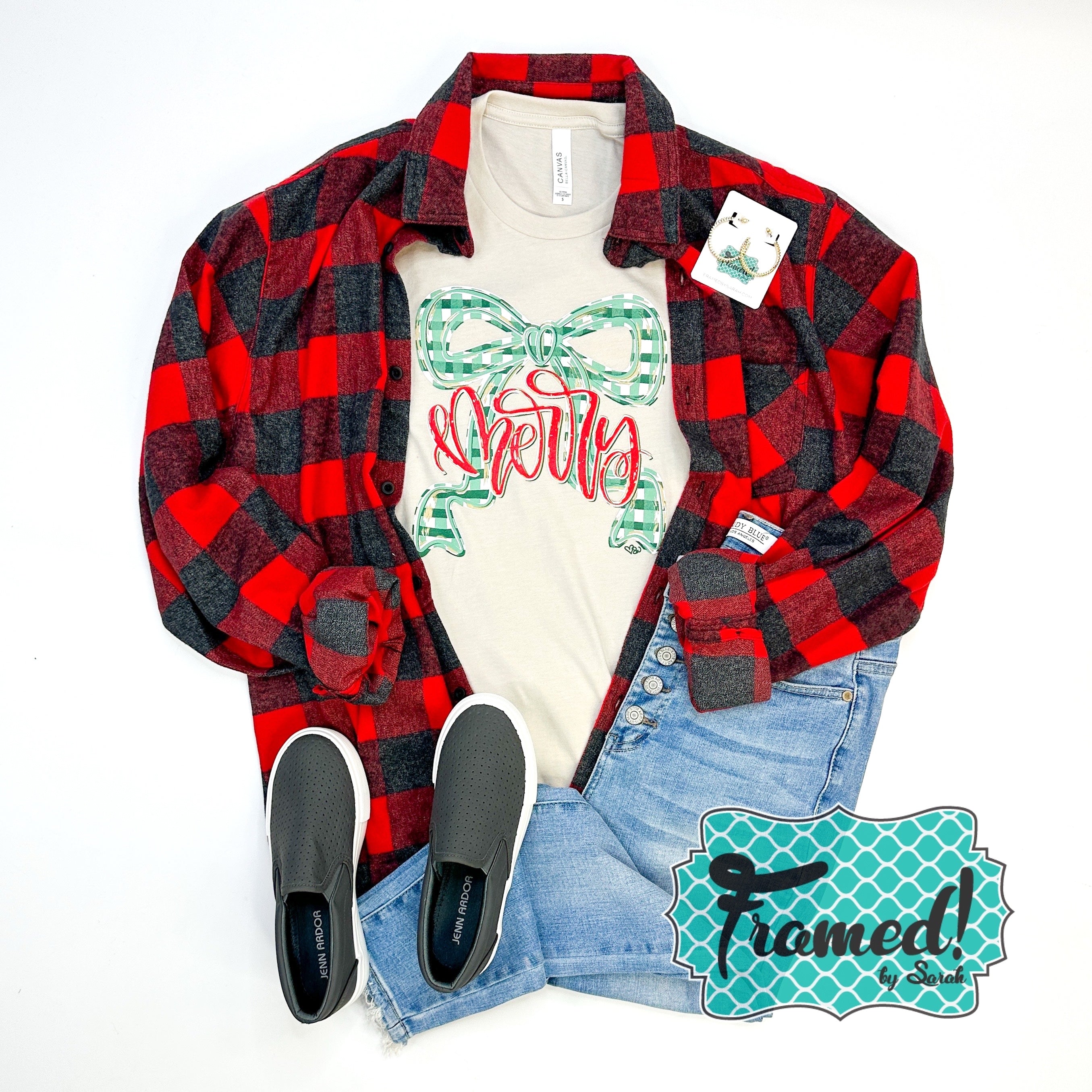 "Merry" with Bow Graphic Tee