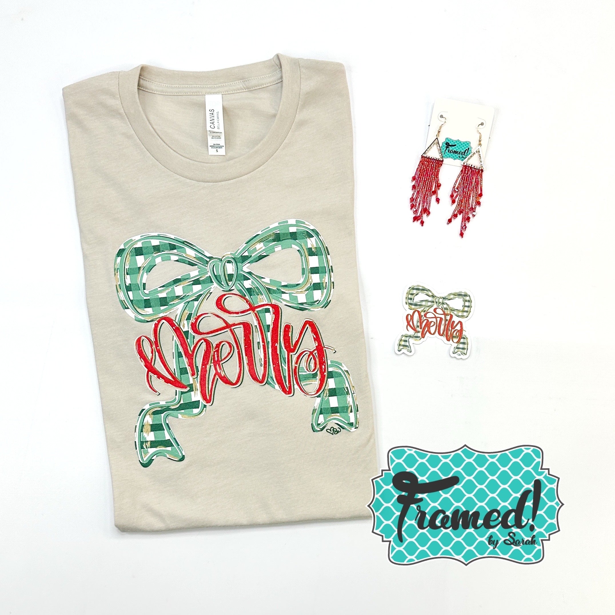 "Merry" with Bow Graphic Tee