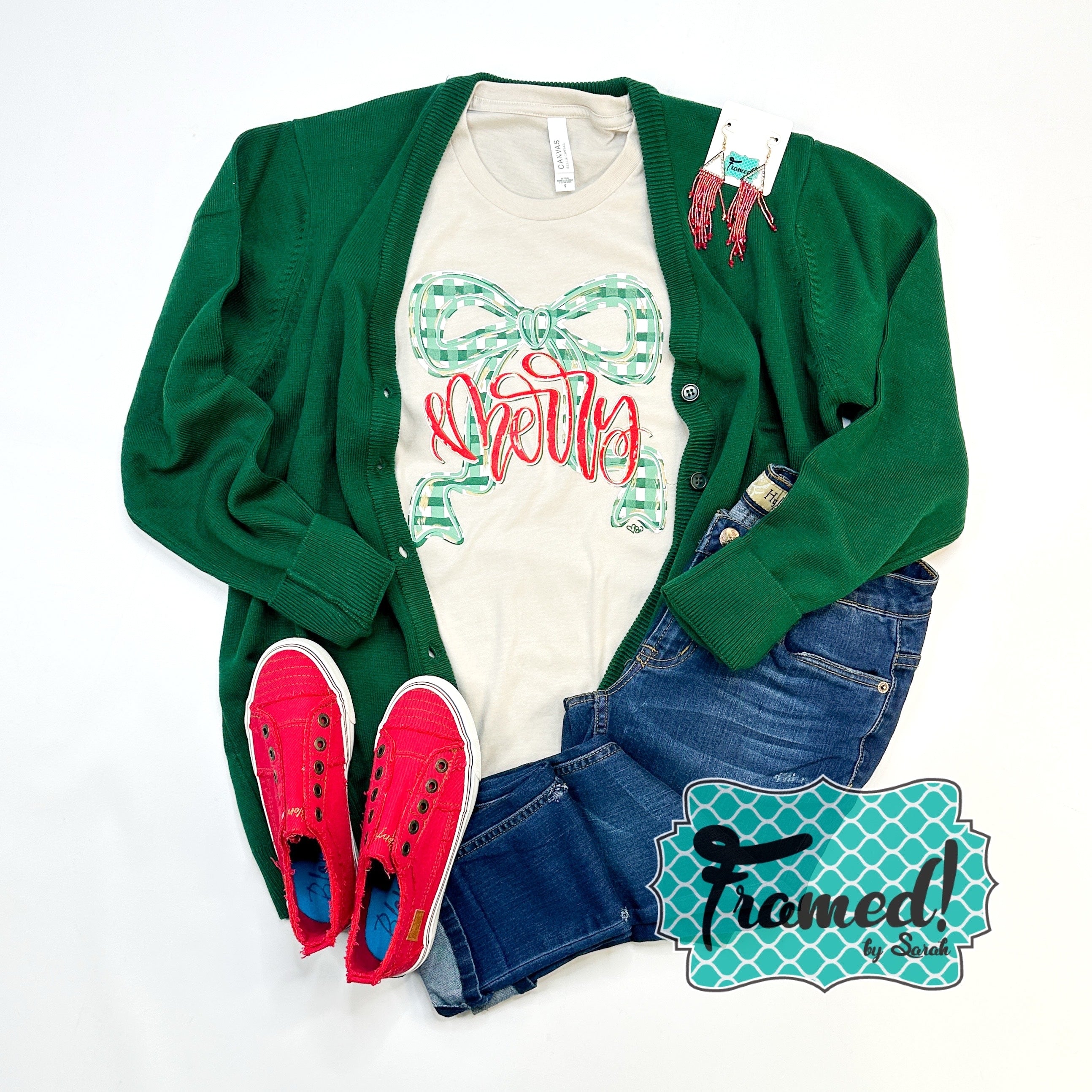 "Merry" with Bow Graphic Tee