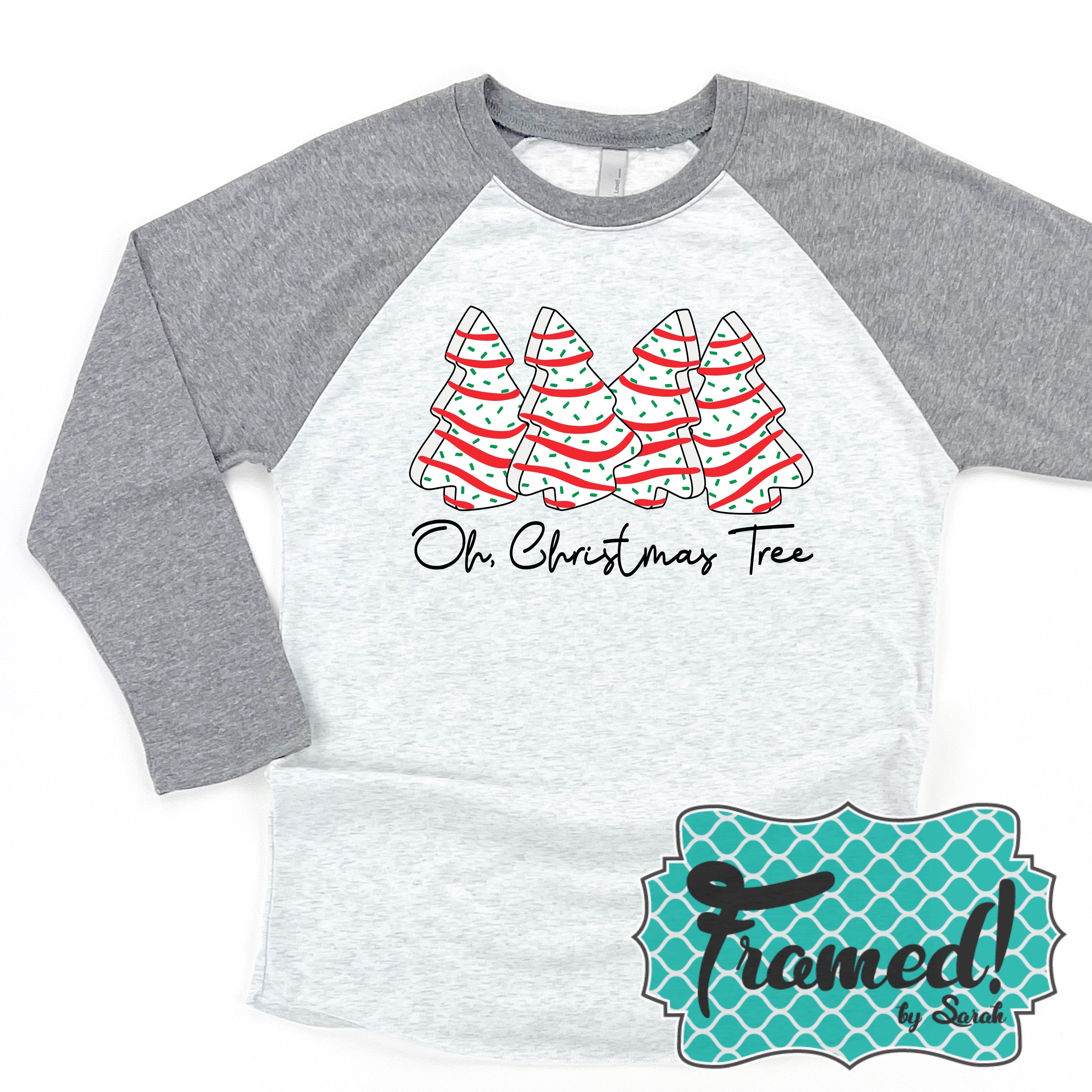 'Oh Christmas Tree' 3/4 Sleeve Raglan Tee