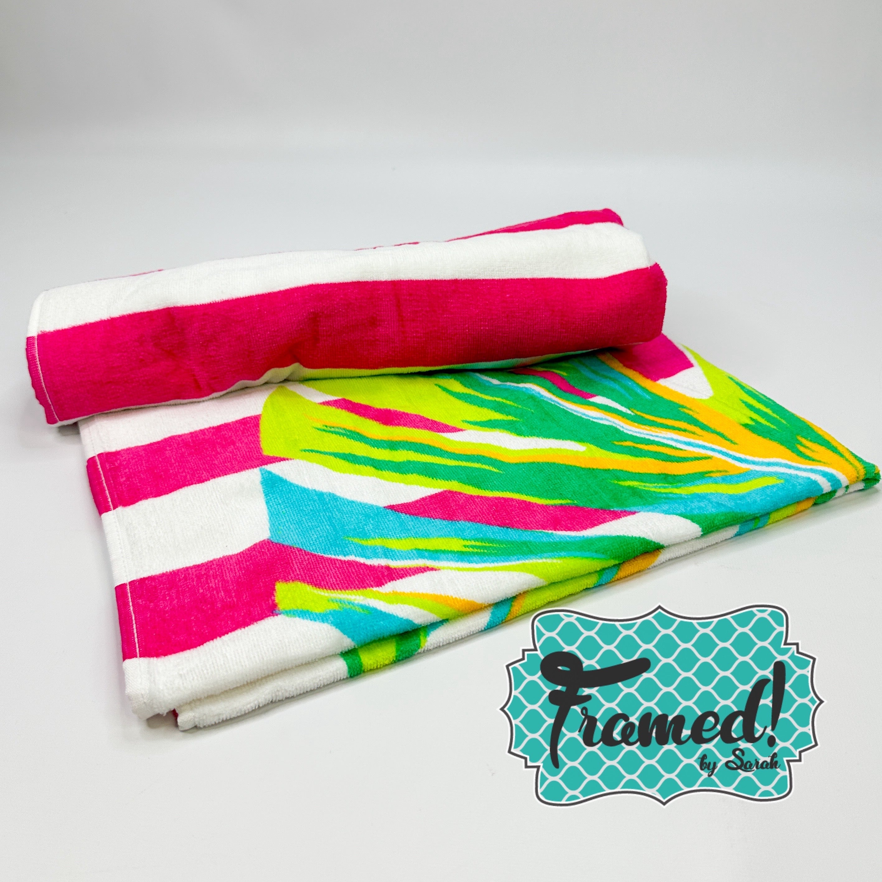 Palm Stripe Beach Towel