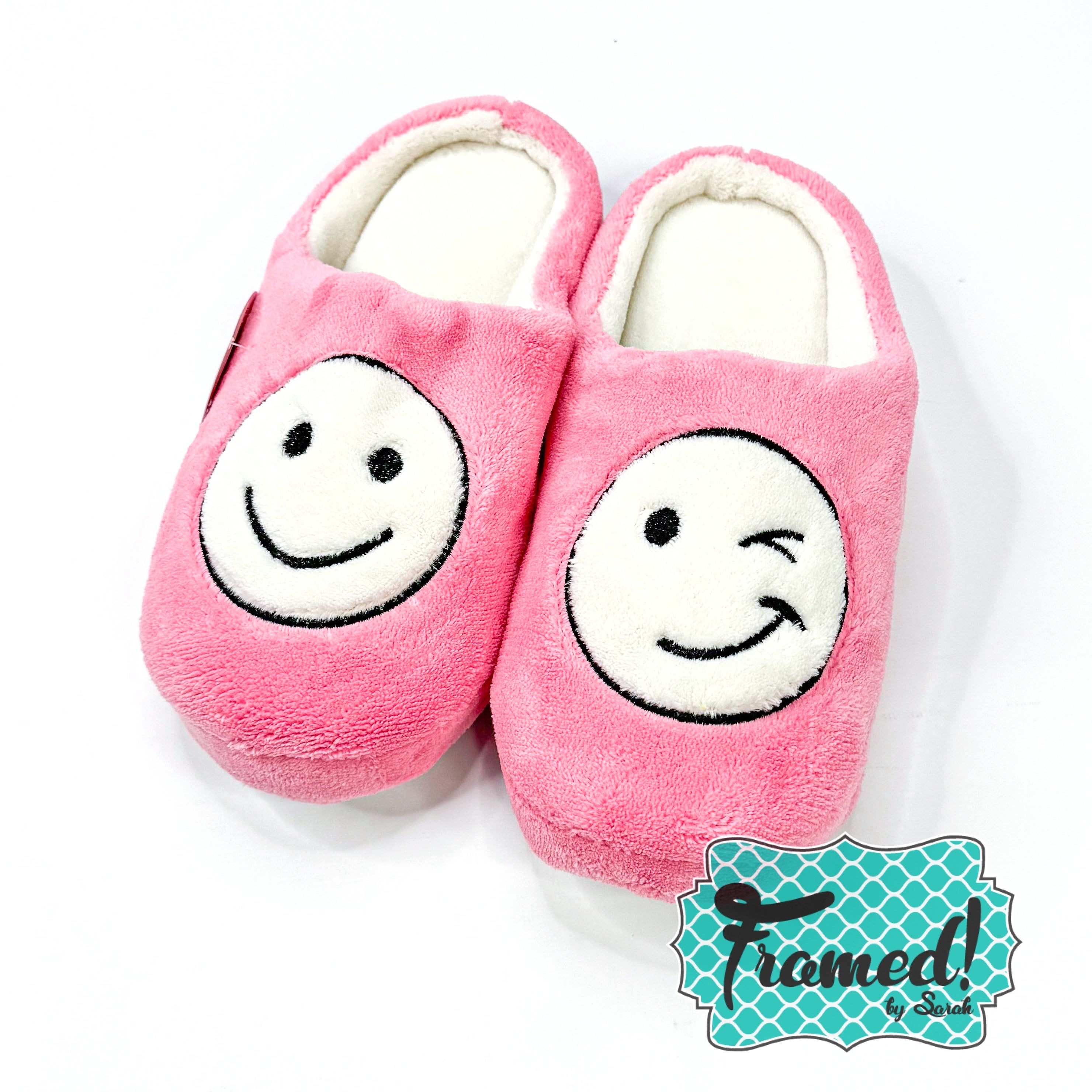 Pink Winky Face Slipper