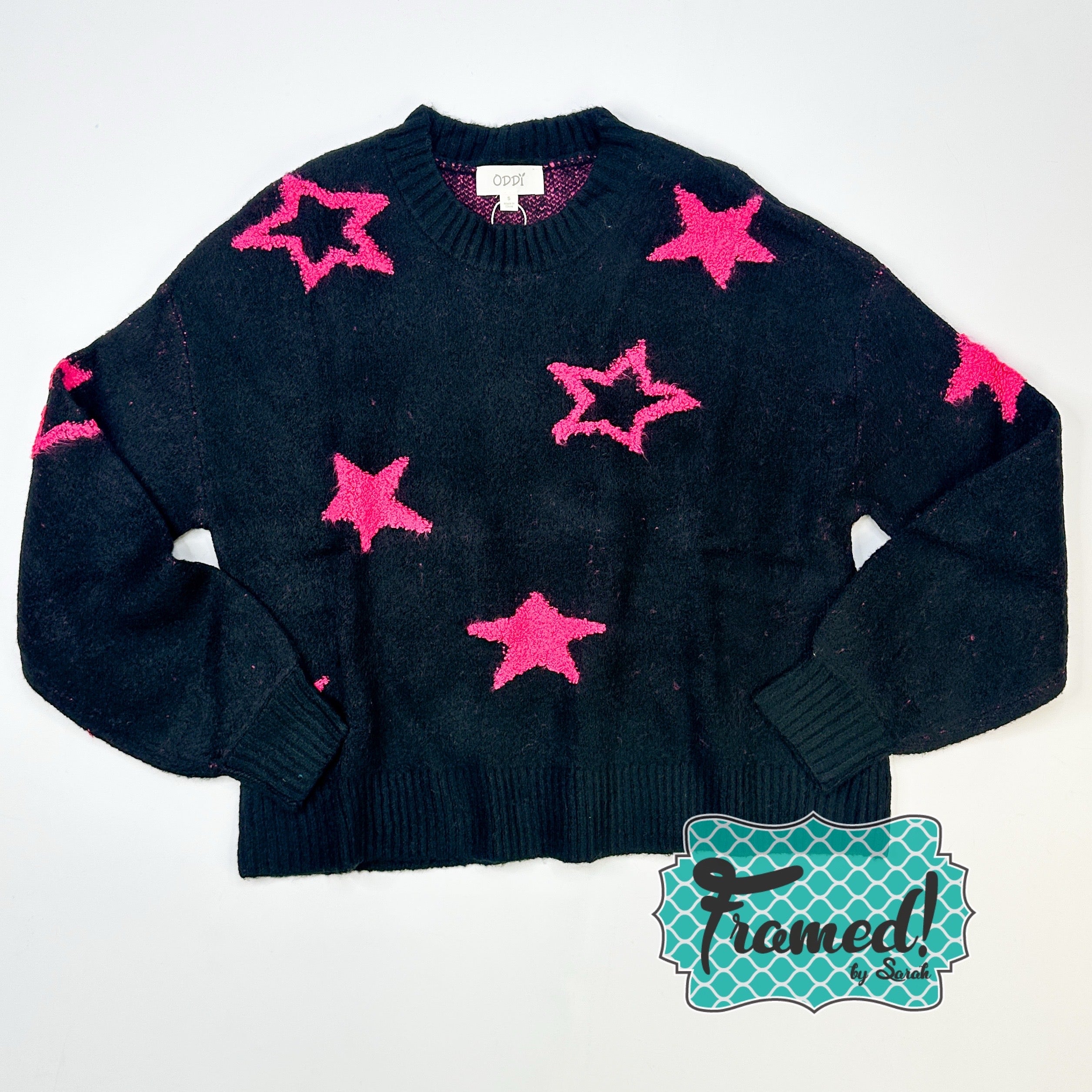 Pink & Black Star Sweater