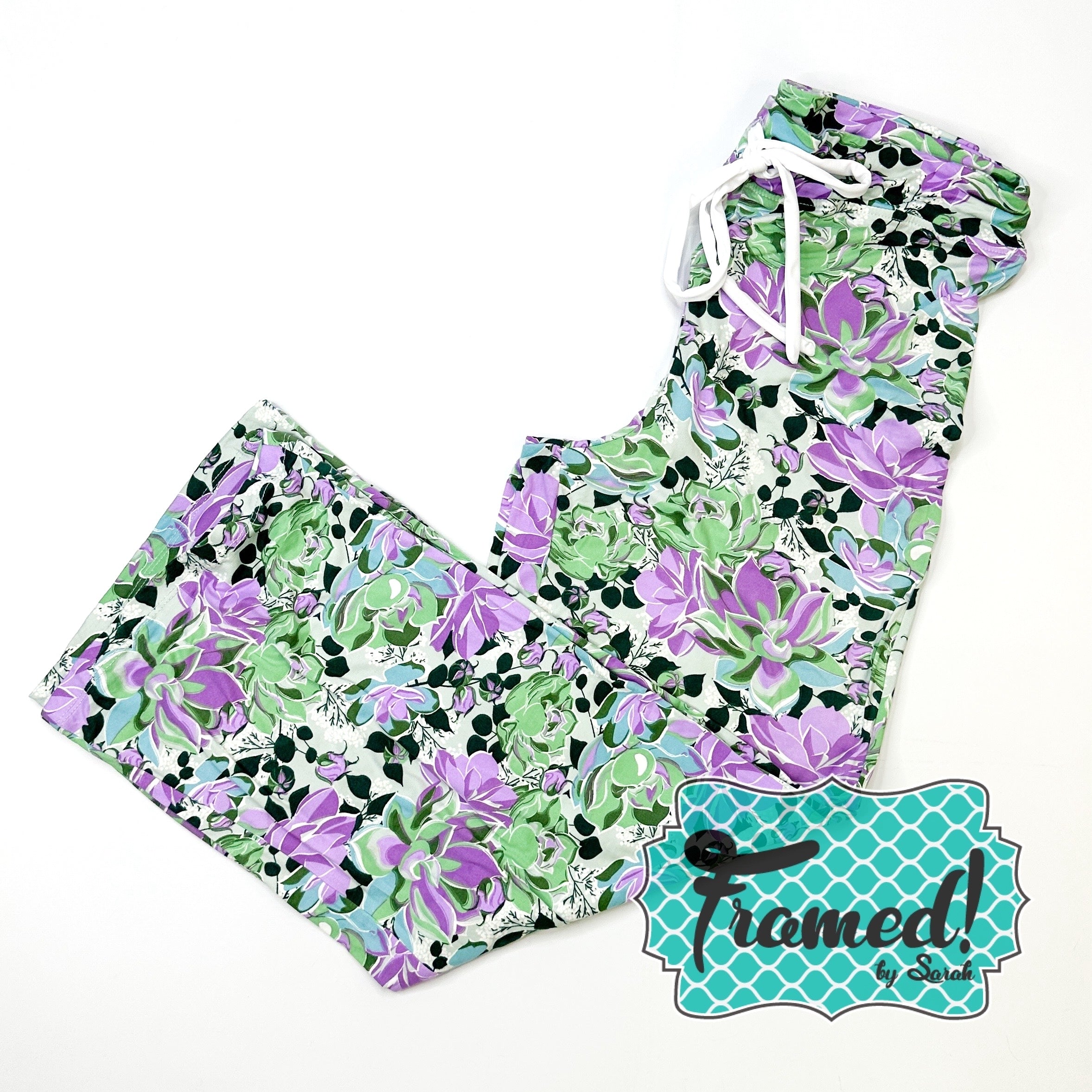 Purple Sage Succulents Pajama Pants (small only)