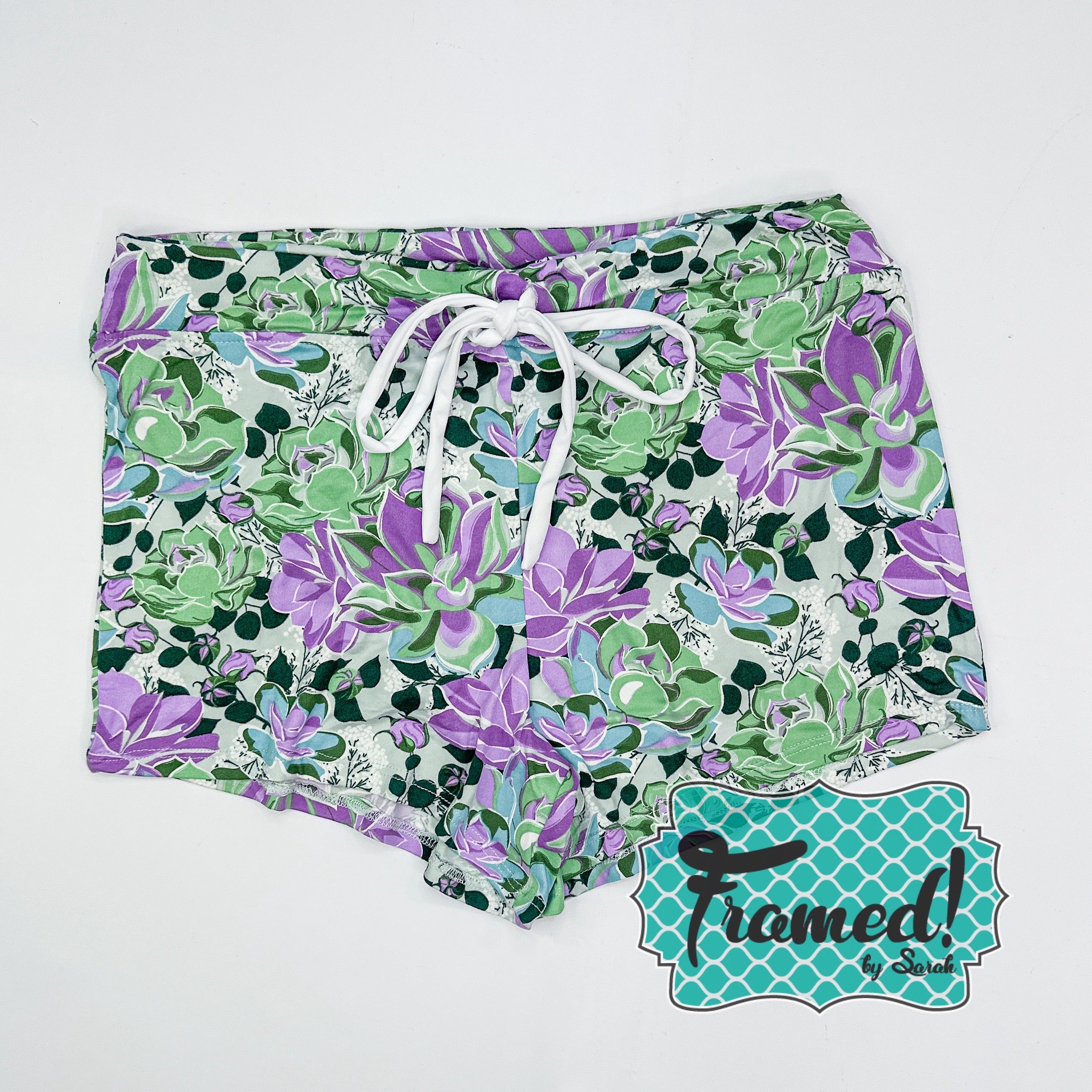 Purple Sage Succulents Pajama Shorts