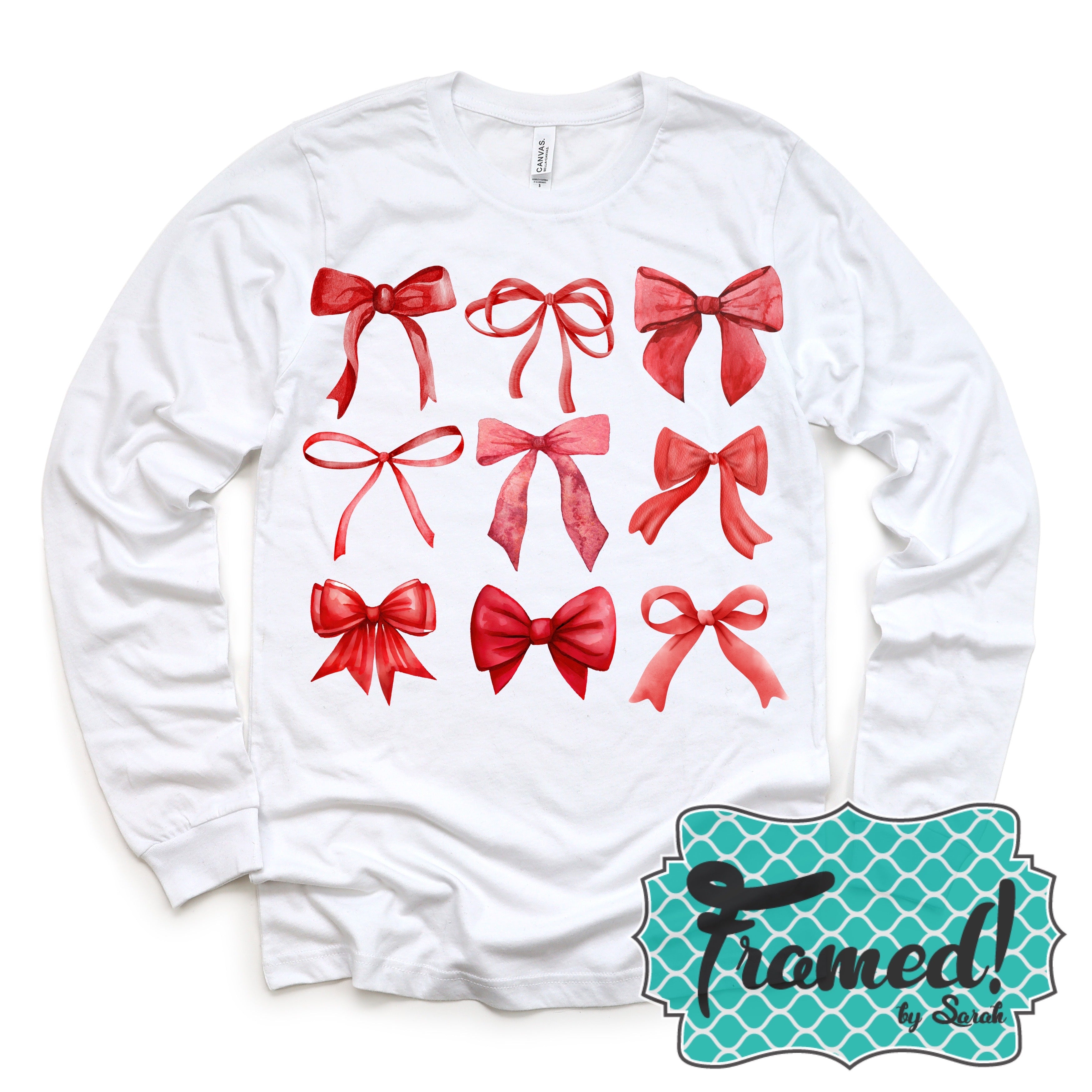 'Red Bows' Long Sleeve Tee