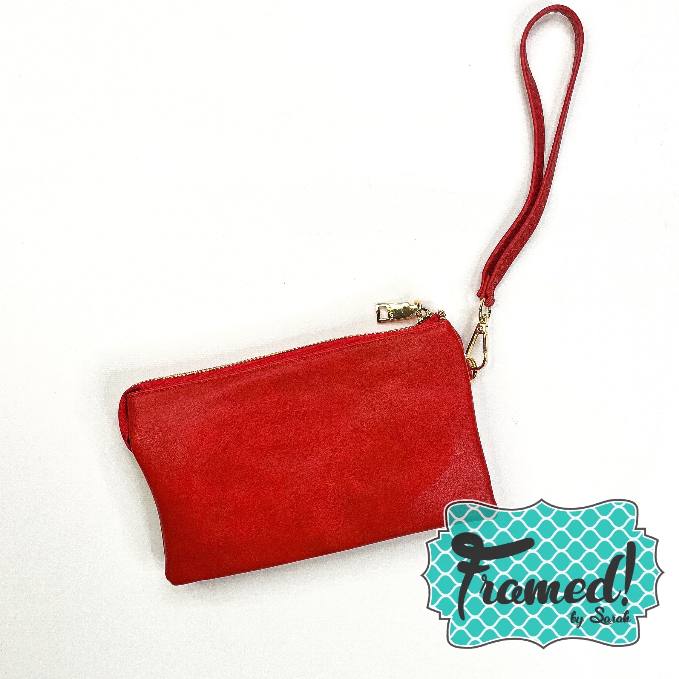 Red Monogrammed Compartment Crossbody