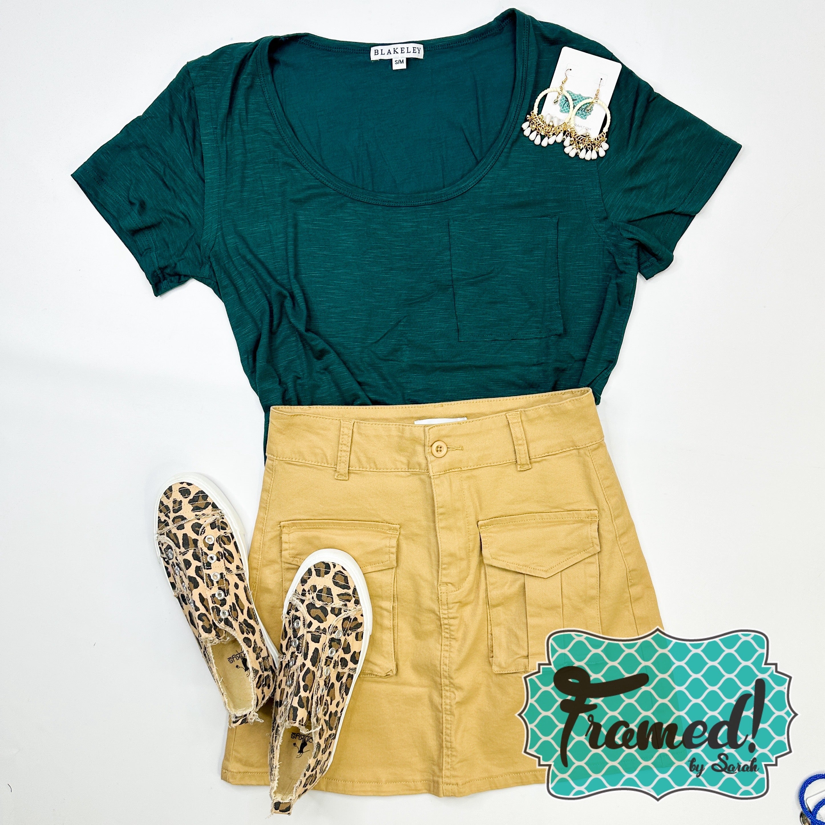 Teal Riley Boyfriend Patch Pocket Tee