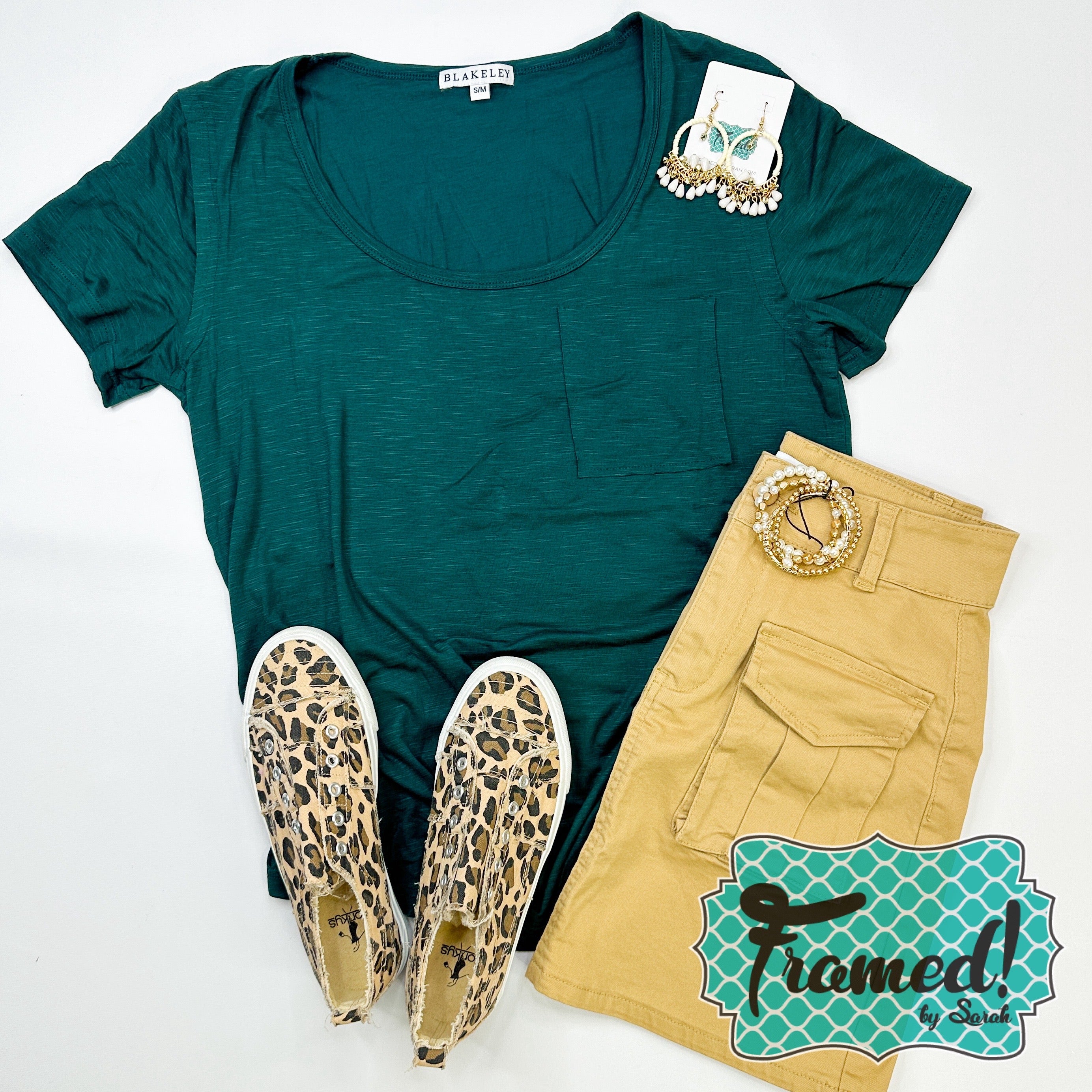 Teal Riley Boyfriend Patch Pocket Tee