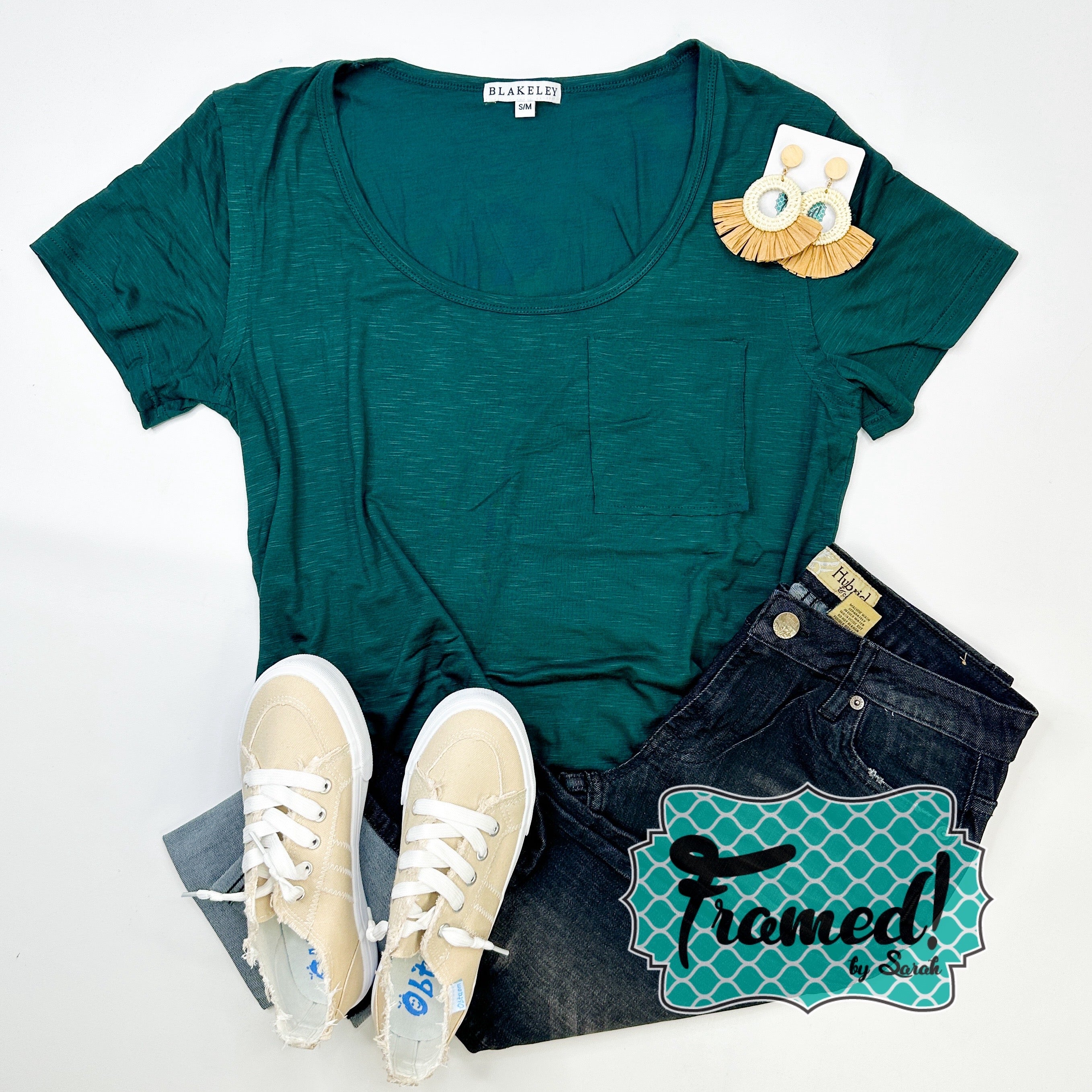 Teal Riley Boyfriend Patch Pocket Tee