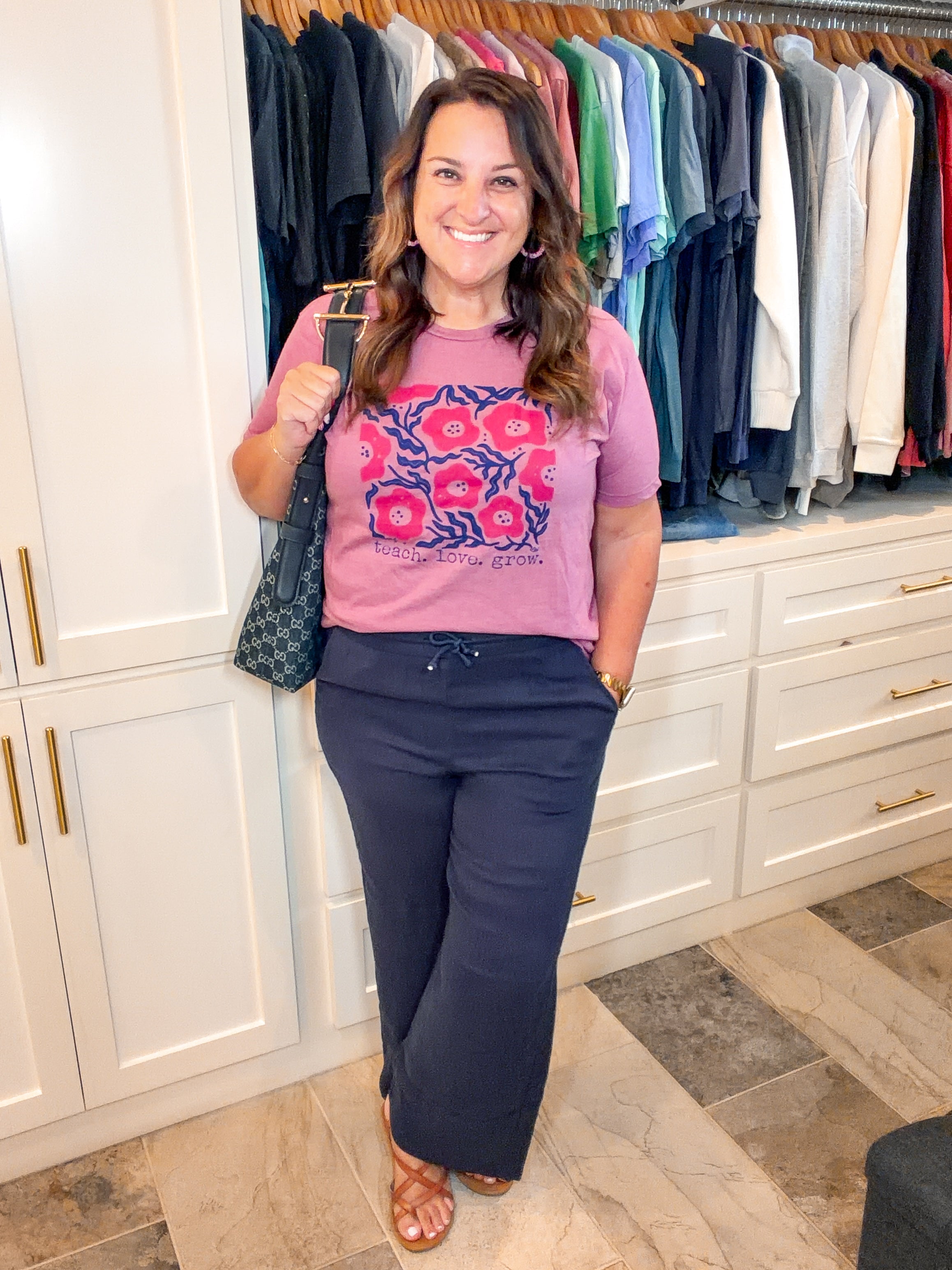 Teach. Love. Grow Floral Teacher Tee