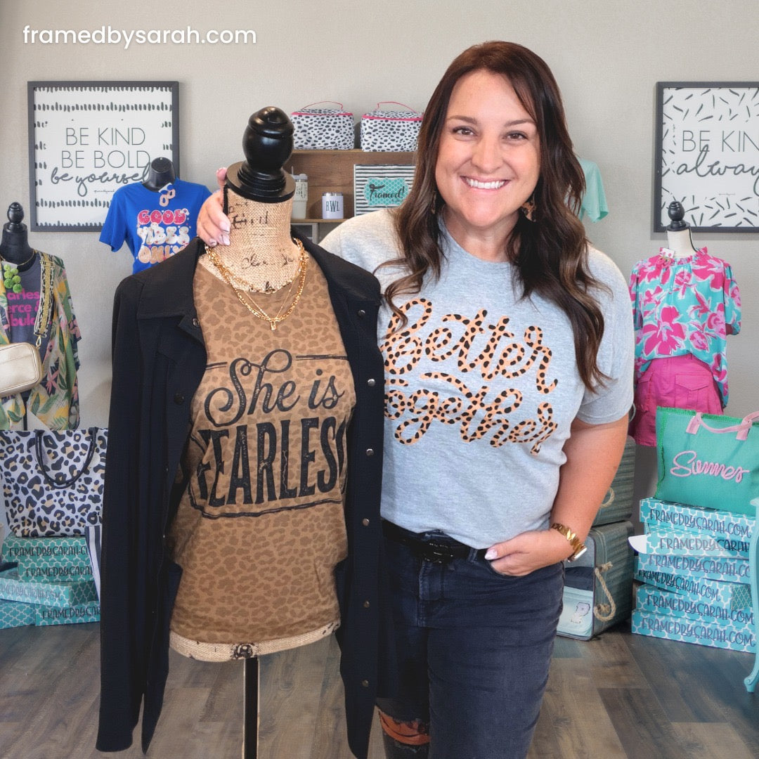 "She is Fearless" Leopard Graphic Tee