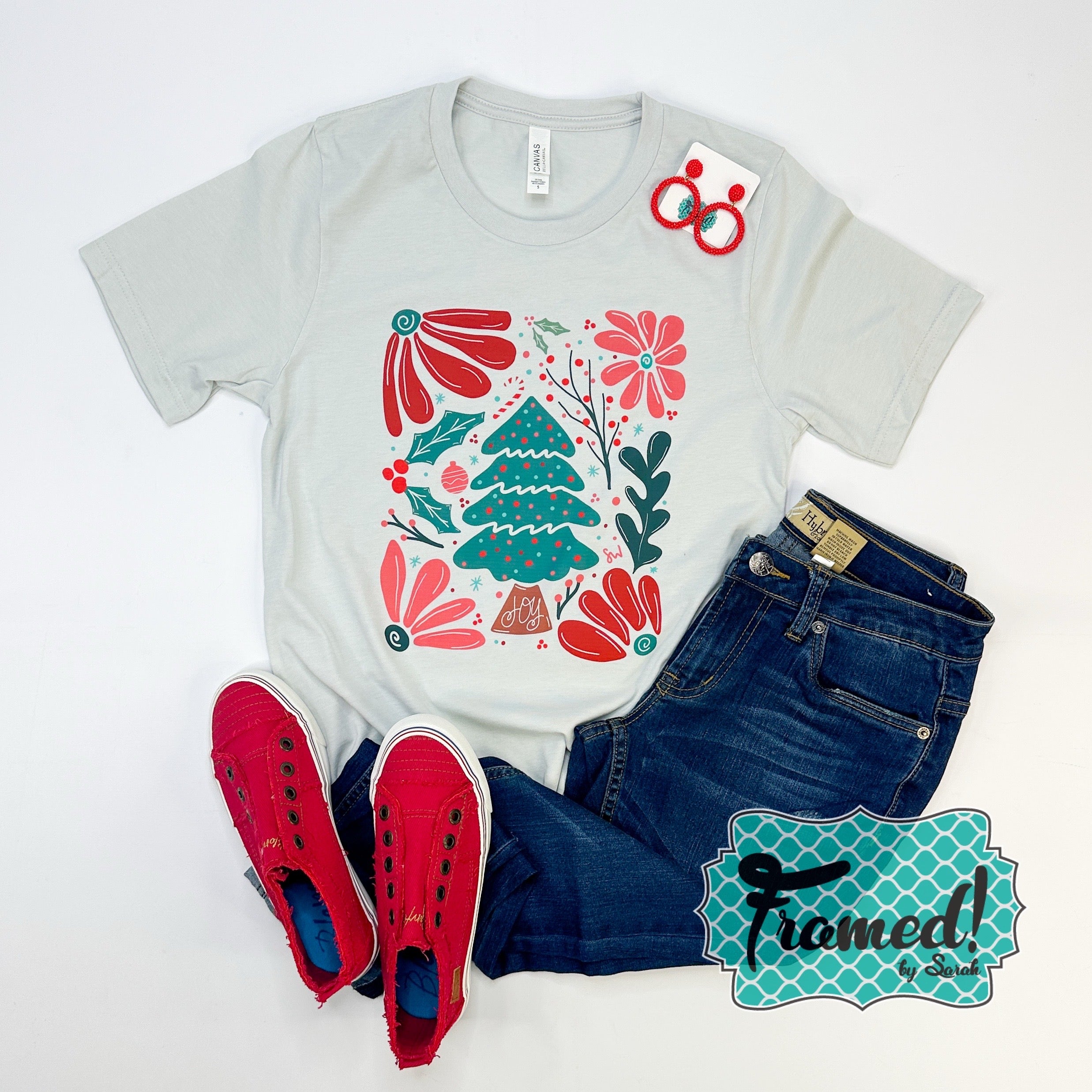 Sarah-Designed Floral Christmas Tee