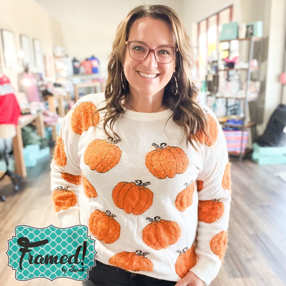 Fuzzy Pumpkin Sweater (Sm & Lg Only)