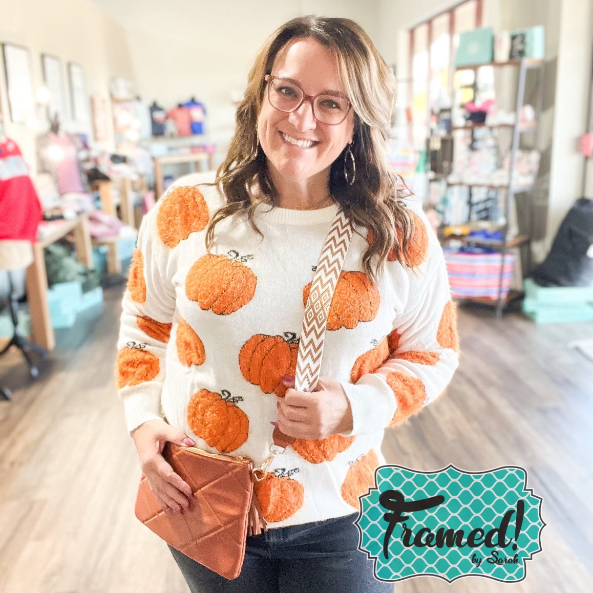 Fuzzy Pumpkin Sweater (Sm & Lg Only)