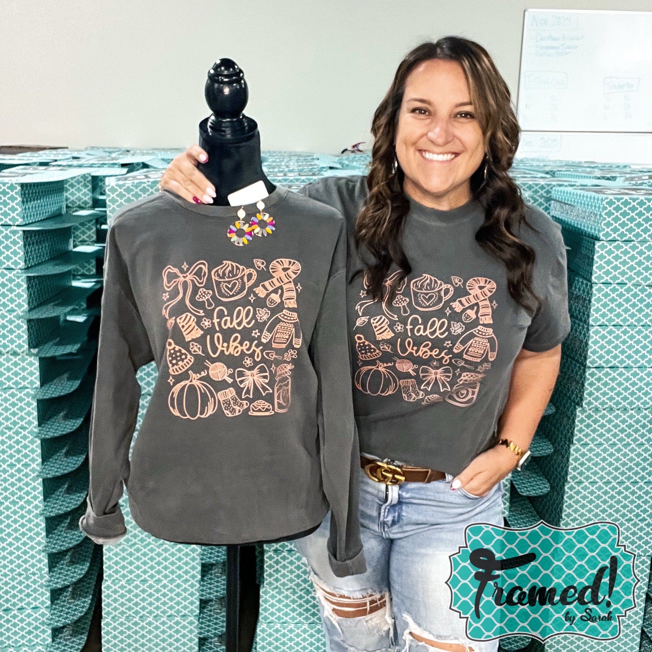 Graphite 'Fall Vibes' Doodle Design Sweatshirt