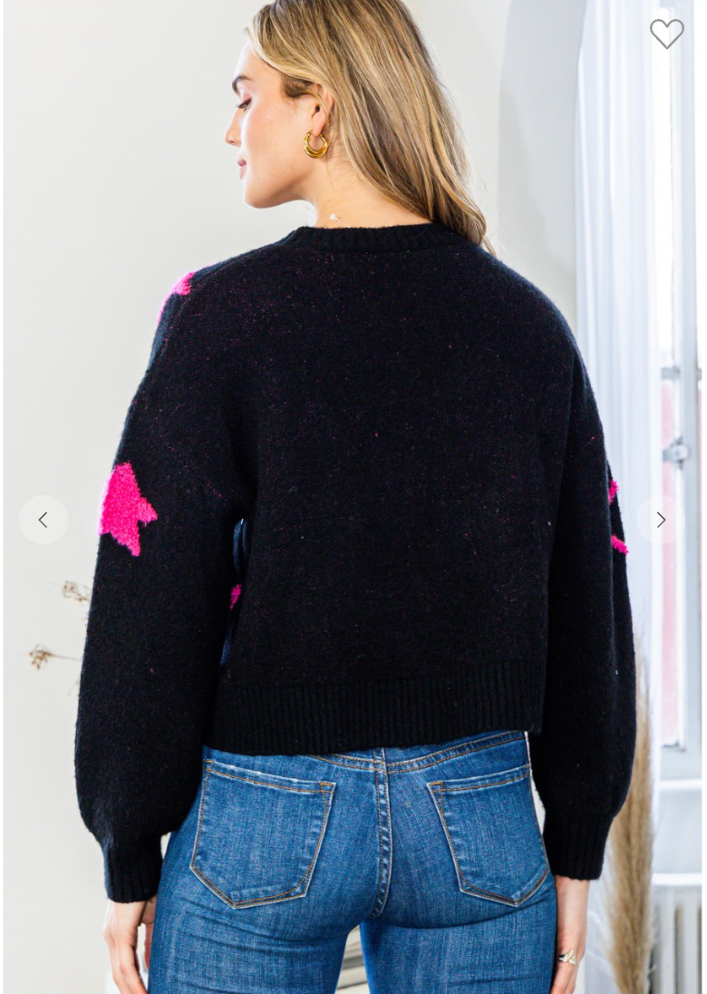 Pink & Black Star Sweater