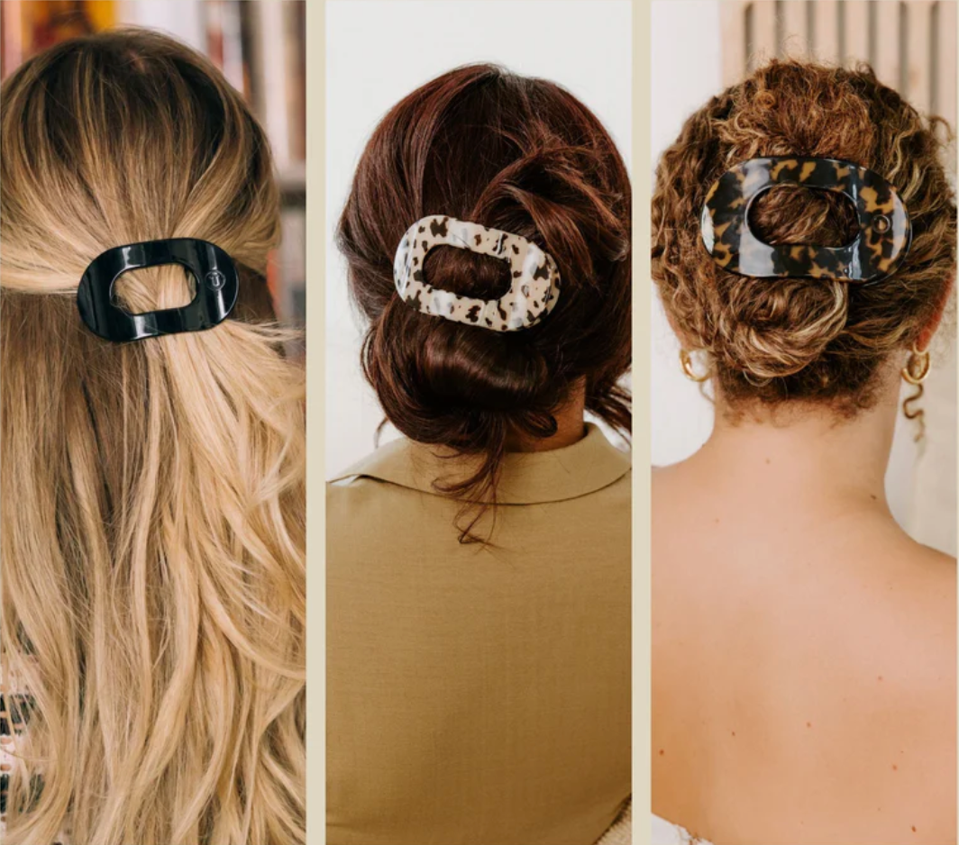 Set of 2 Printed Flat Hair Clips