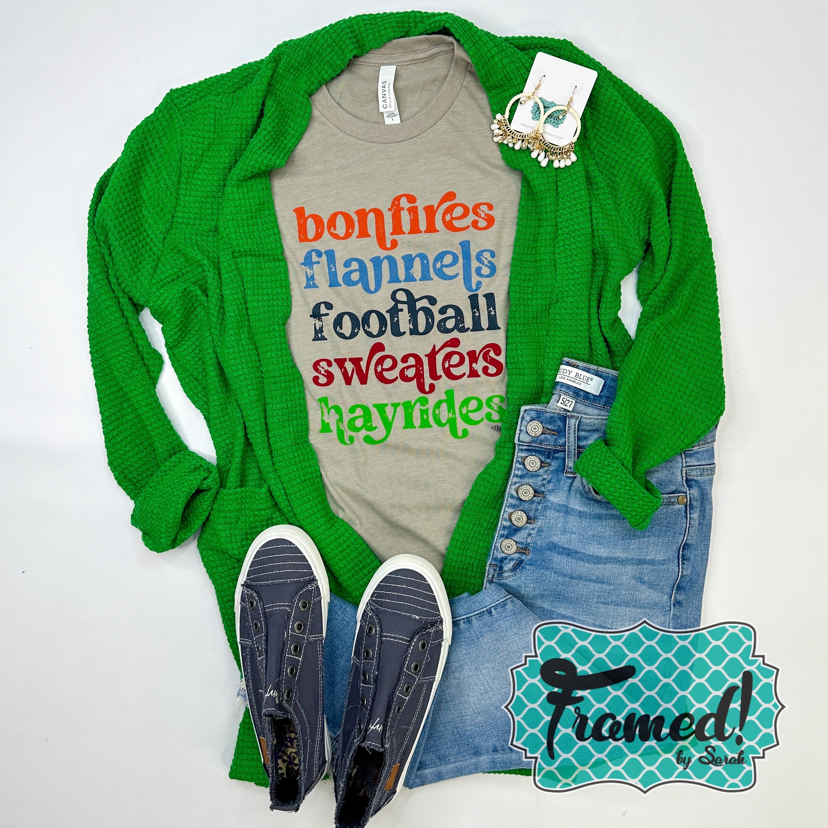 'Bonfires, Flannels, Football, Sweaters & Hayrides' Graphic Tee