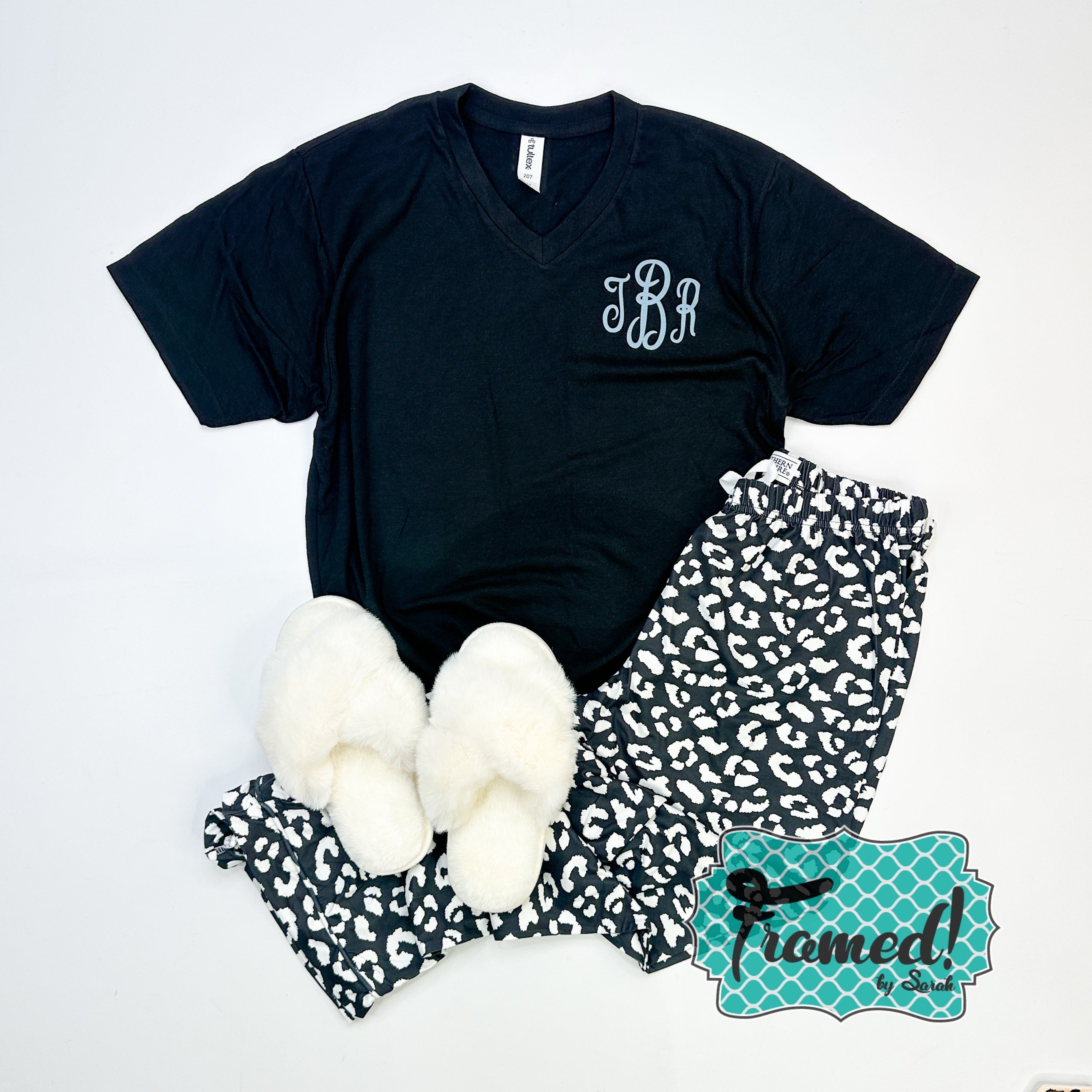 Black & White Leopard Pajama Pants