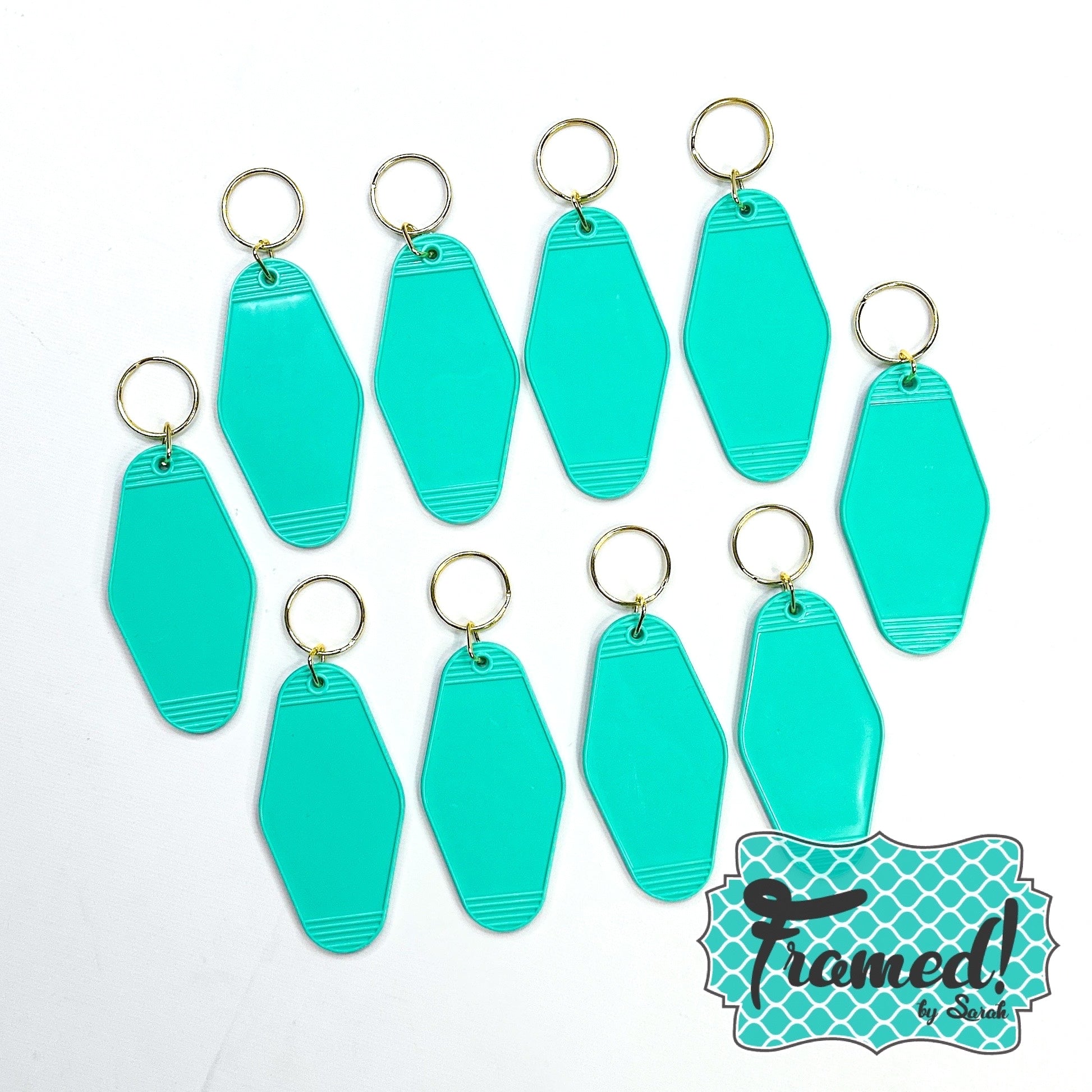 Set of 10 Mint Hotel Keychains