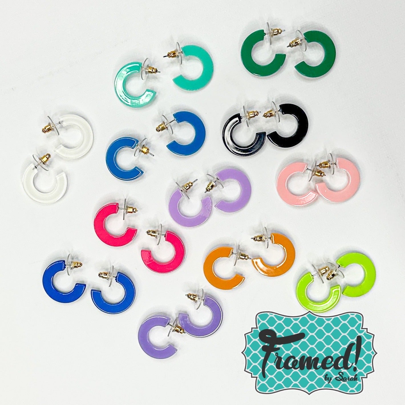 Small MS Colorful Acrylic Hoops