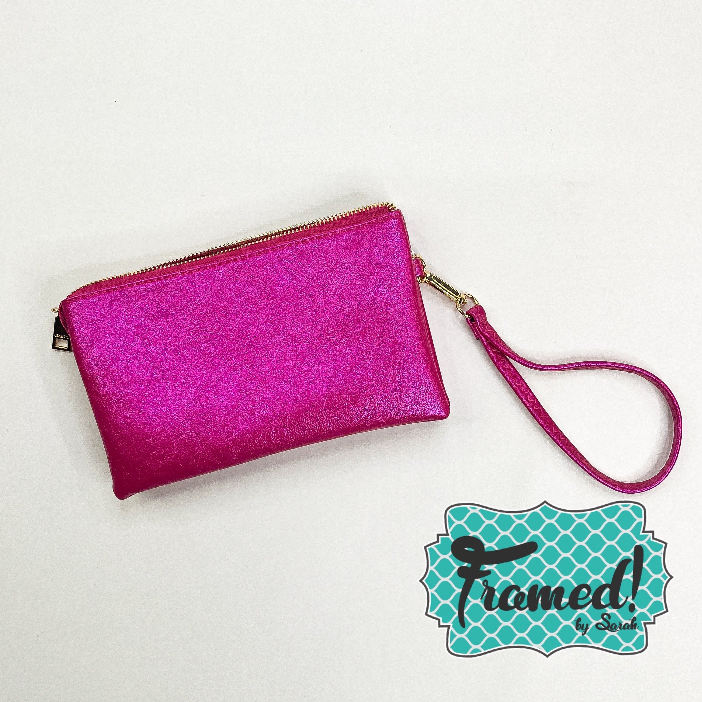 Sparkly Pink Monogrammed Compartment Crossbody