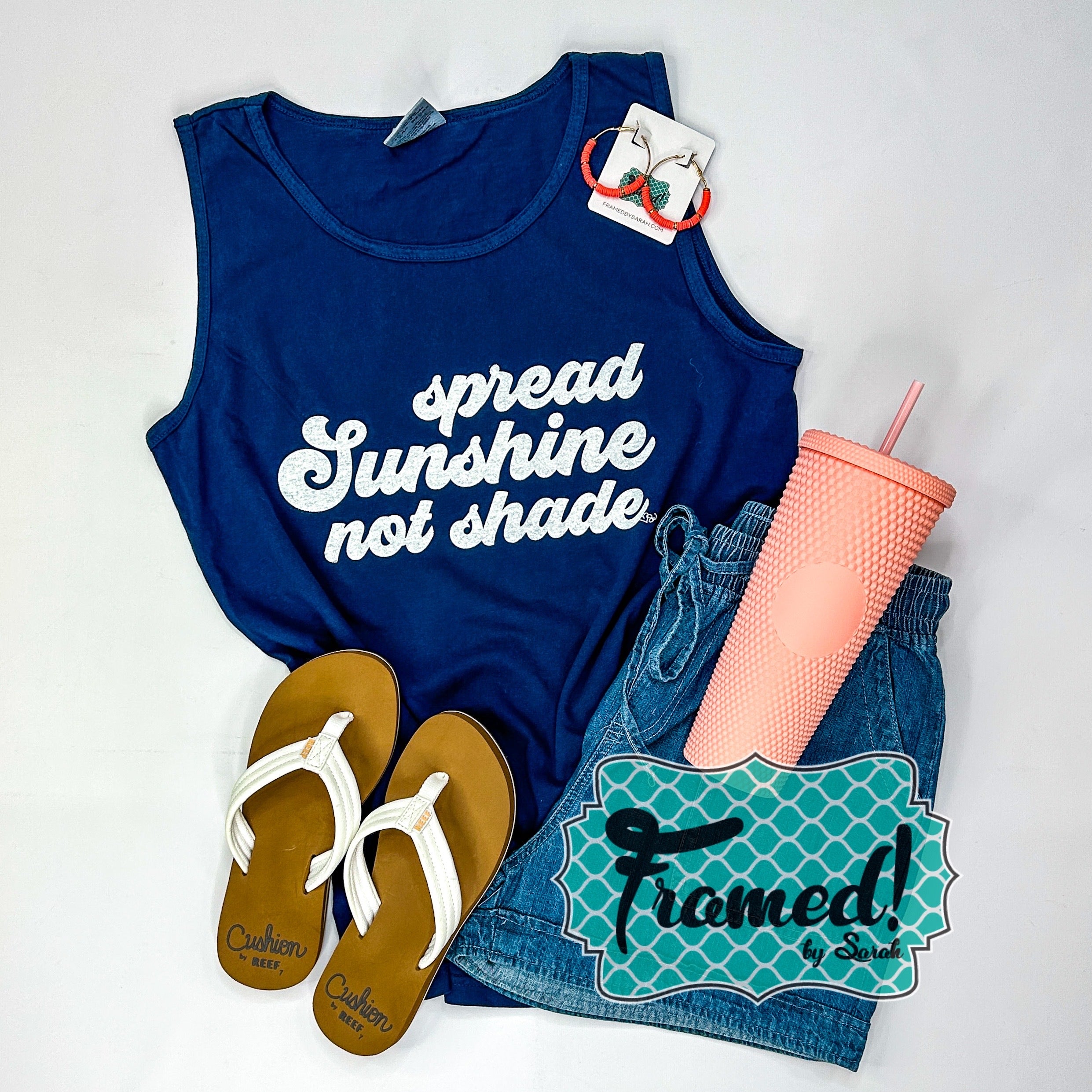 Spread Sunshine Not Shade Graphic Tank (Med, Lg & 2X only)