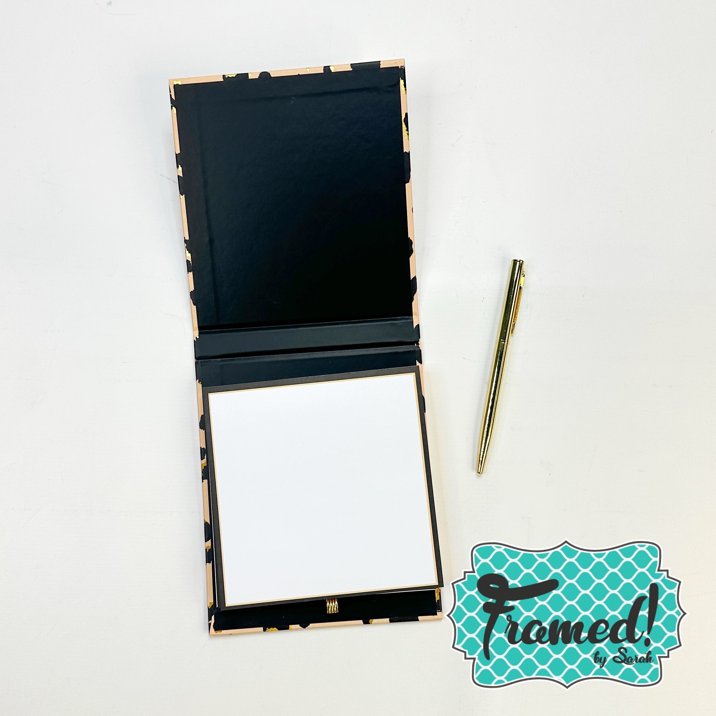 Square Covered Notepad with Pen & Holder
