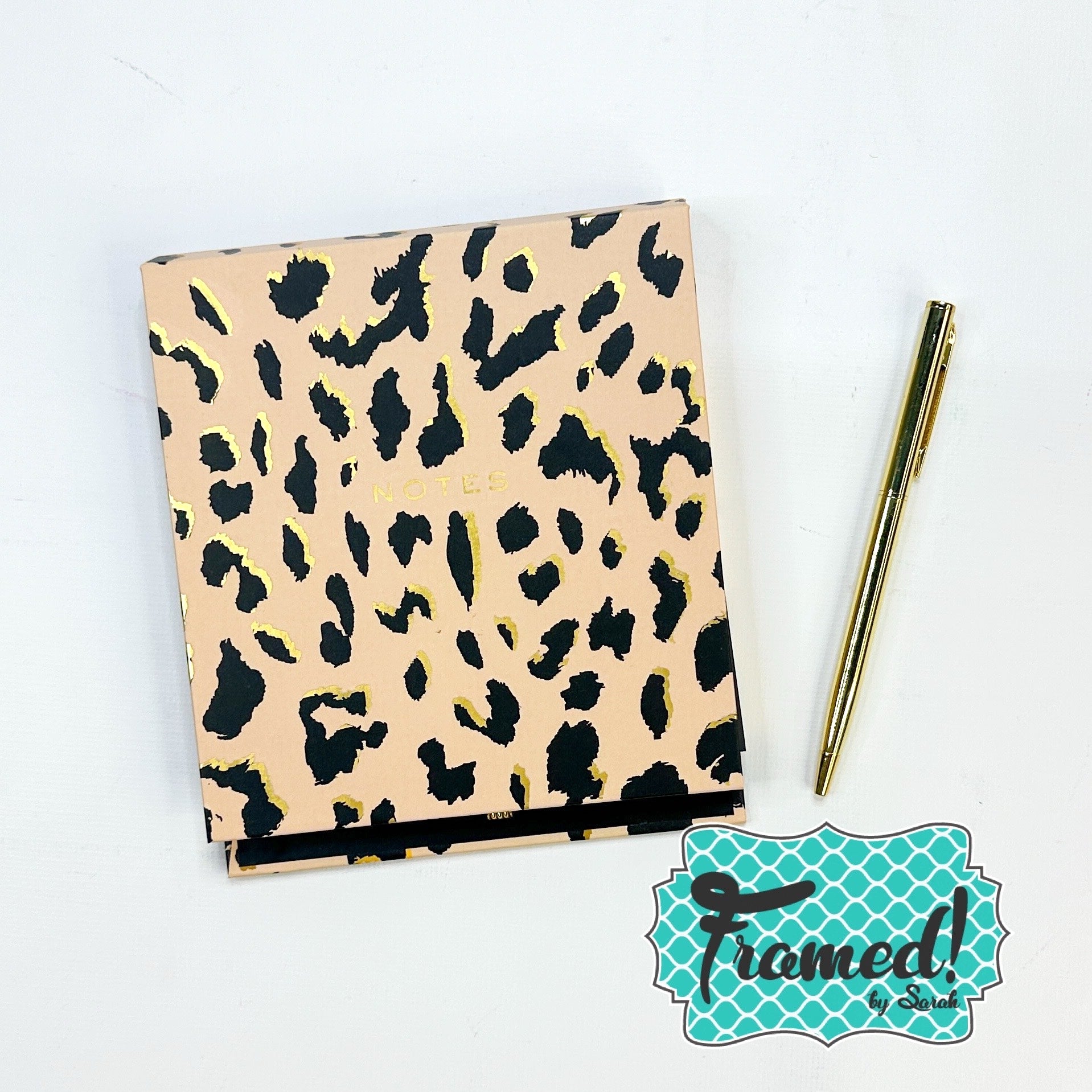 Square Covered Notepad with Pen & Holder