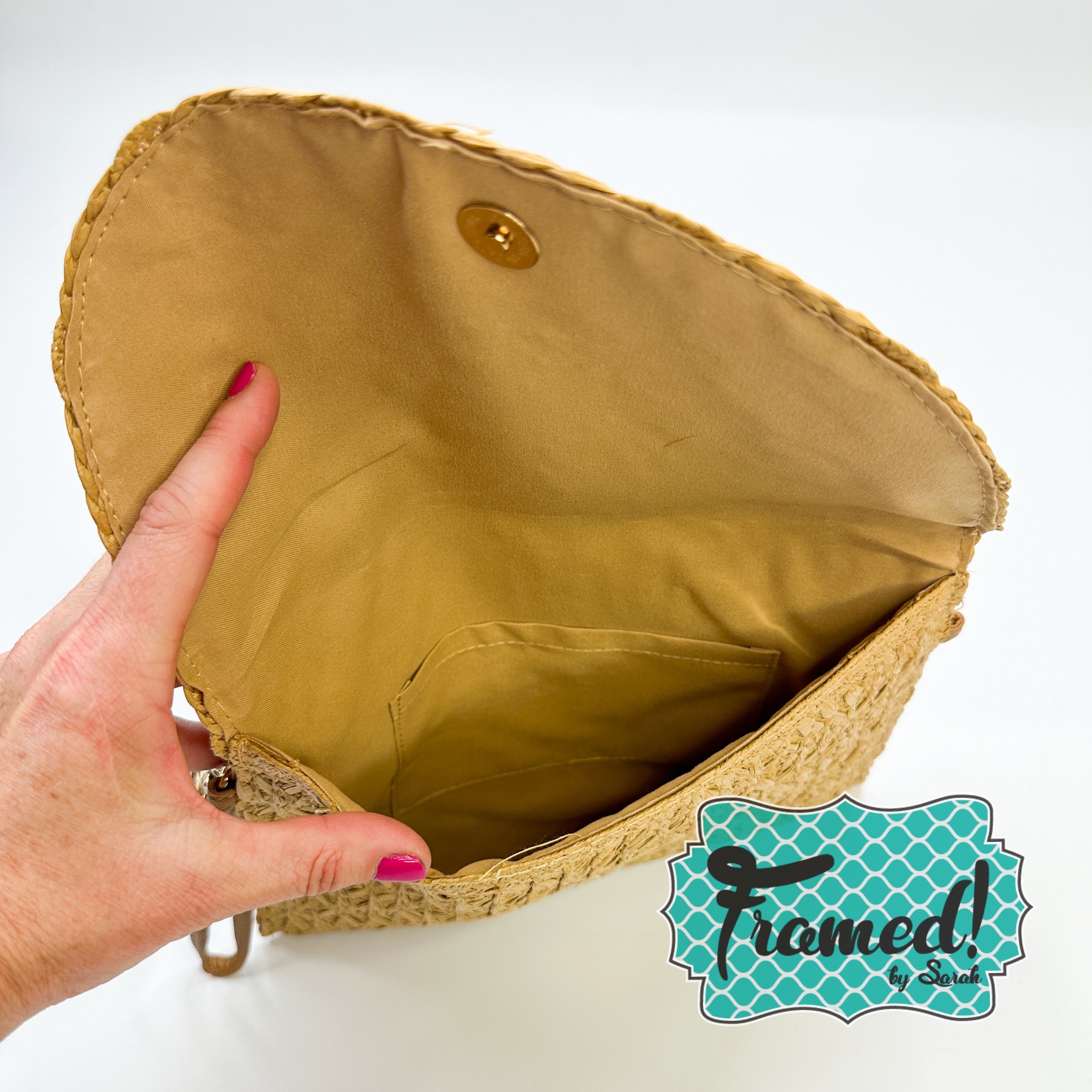 Straw Crossbody Purse with Wristlet Strap