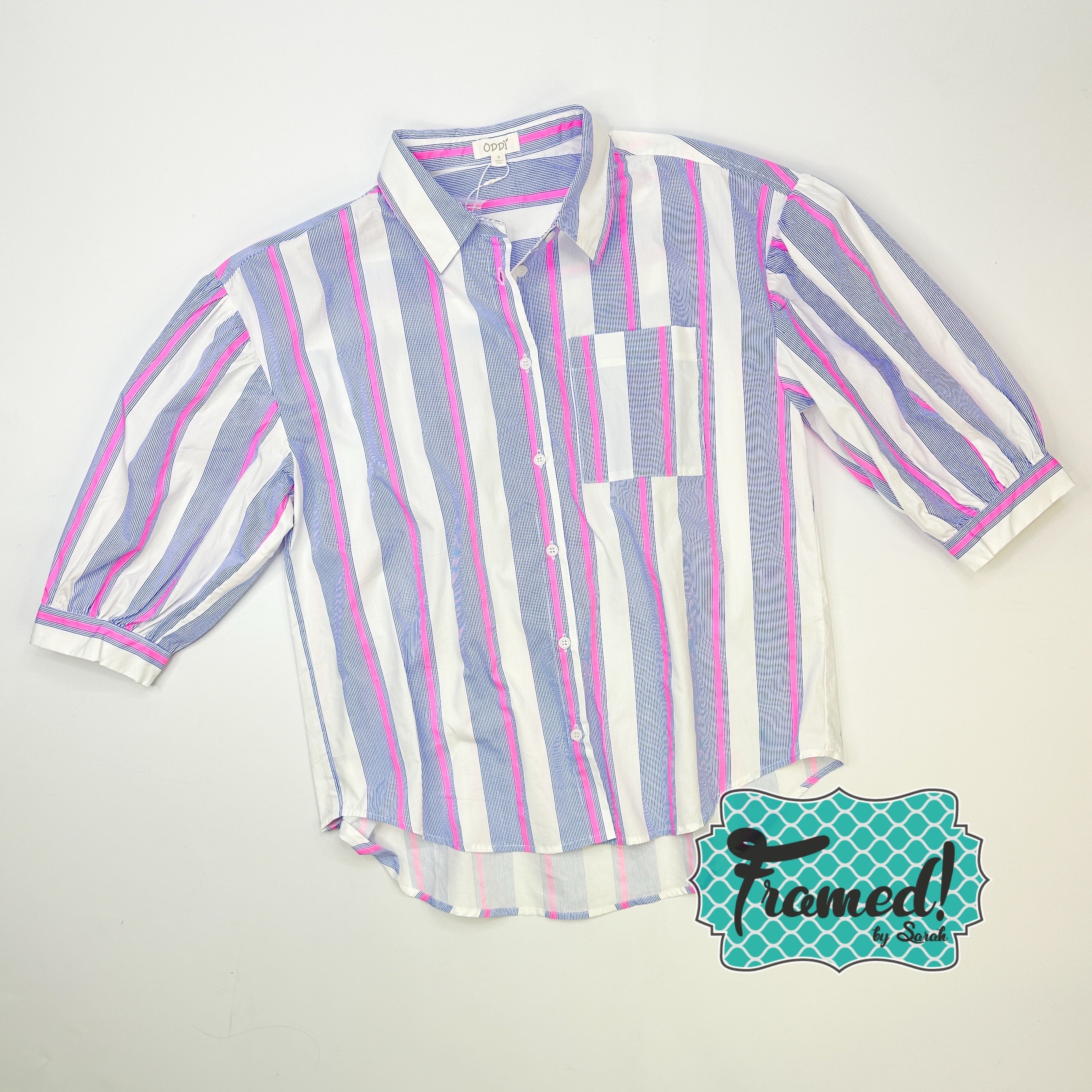 Sunset Stripes Collared Button-Down Shirt