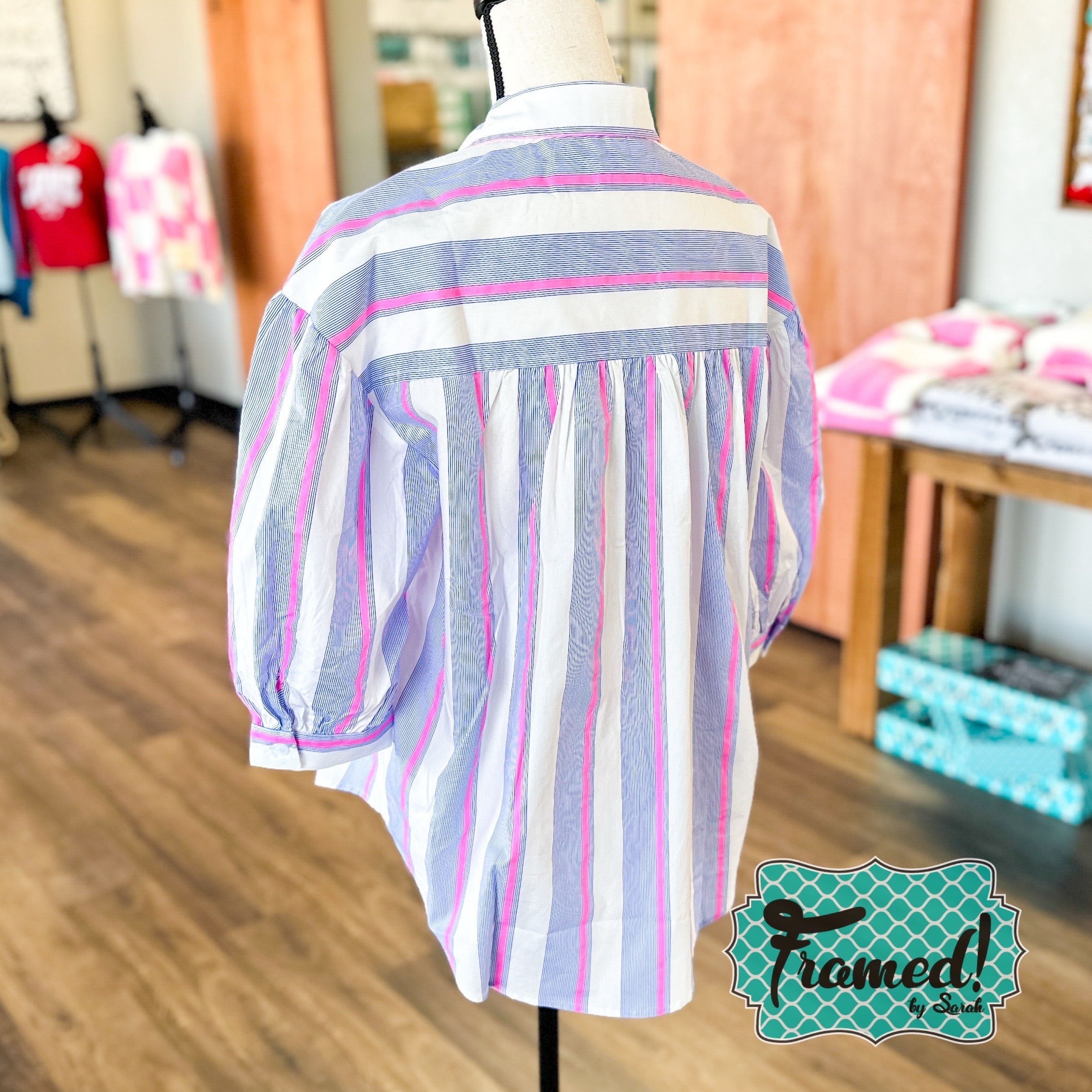 Sunset Stripes Collared Button-Down Shirt