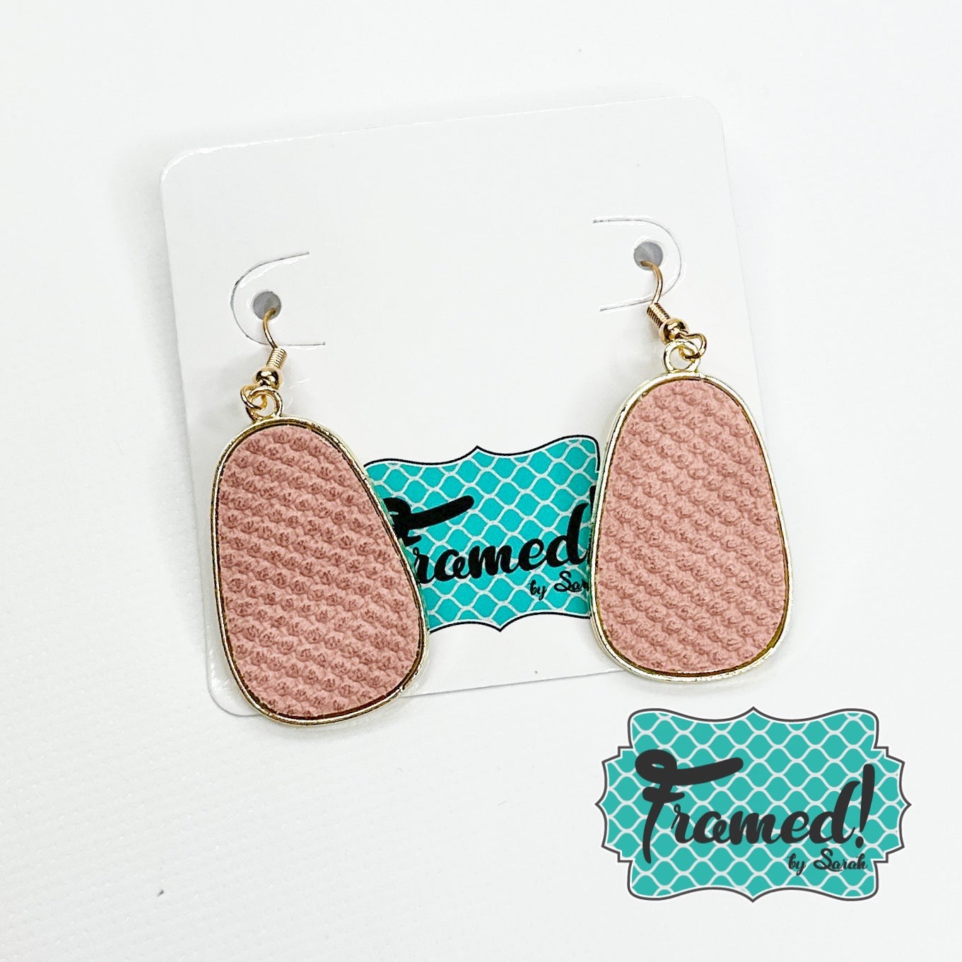 Textured Coral Leather Earrings