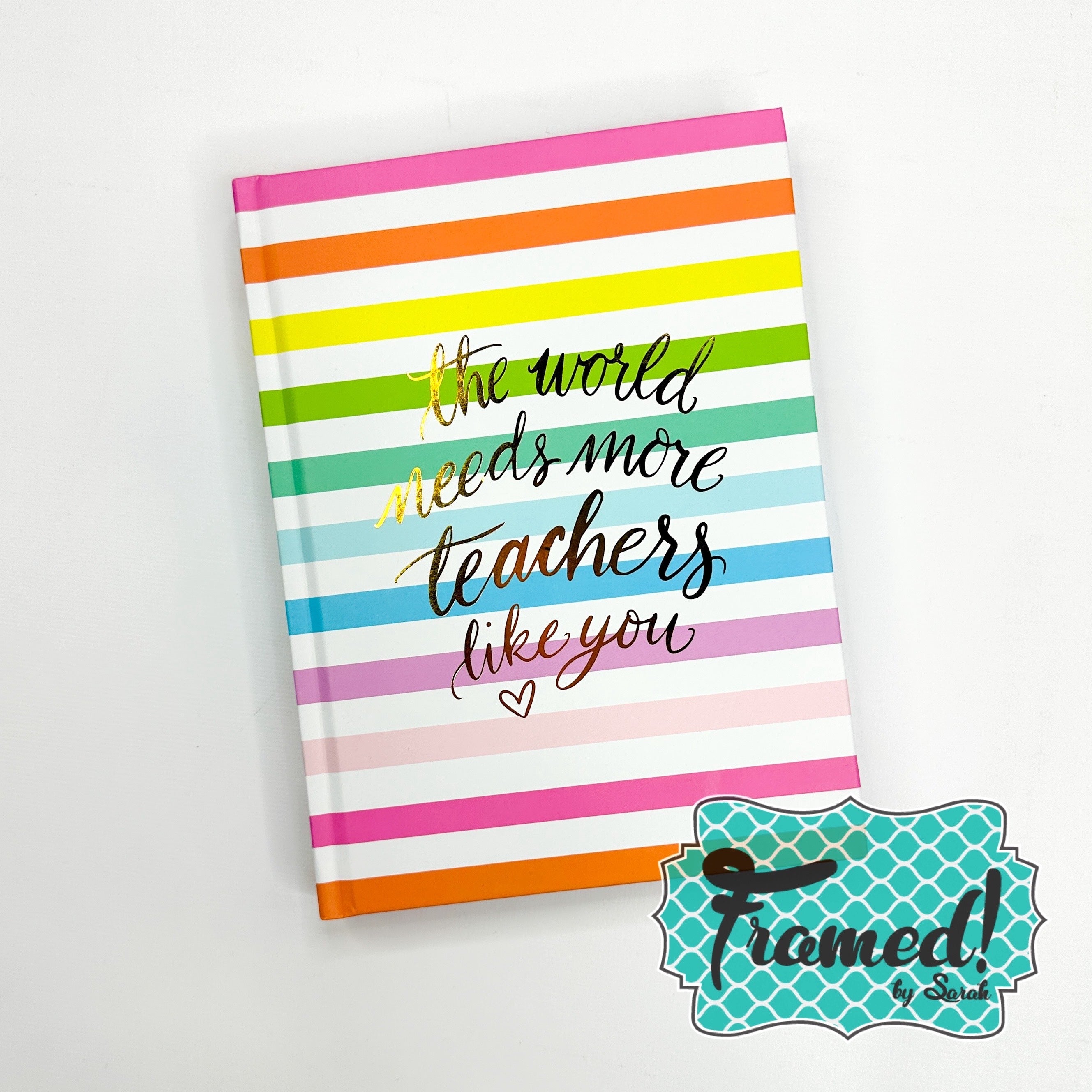 Striped Teacher Journal & Pen Set Bundle
