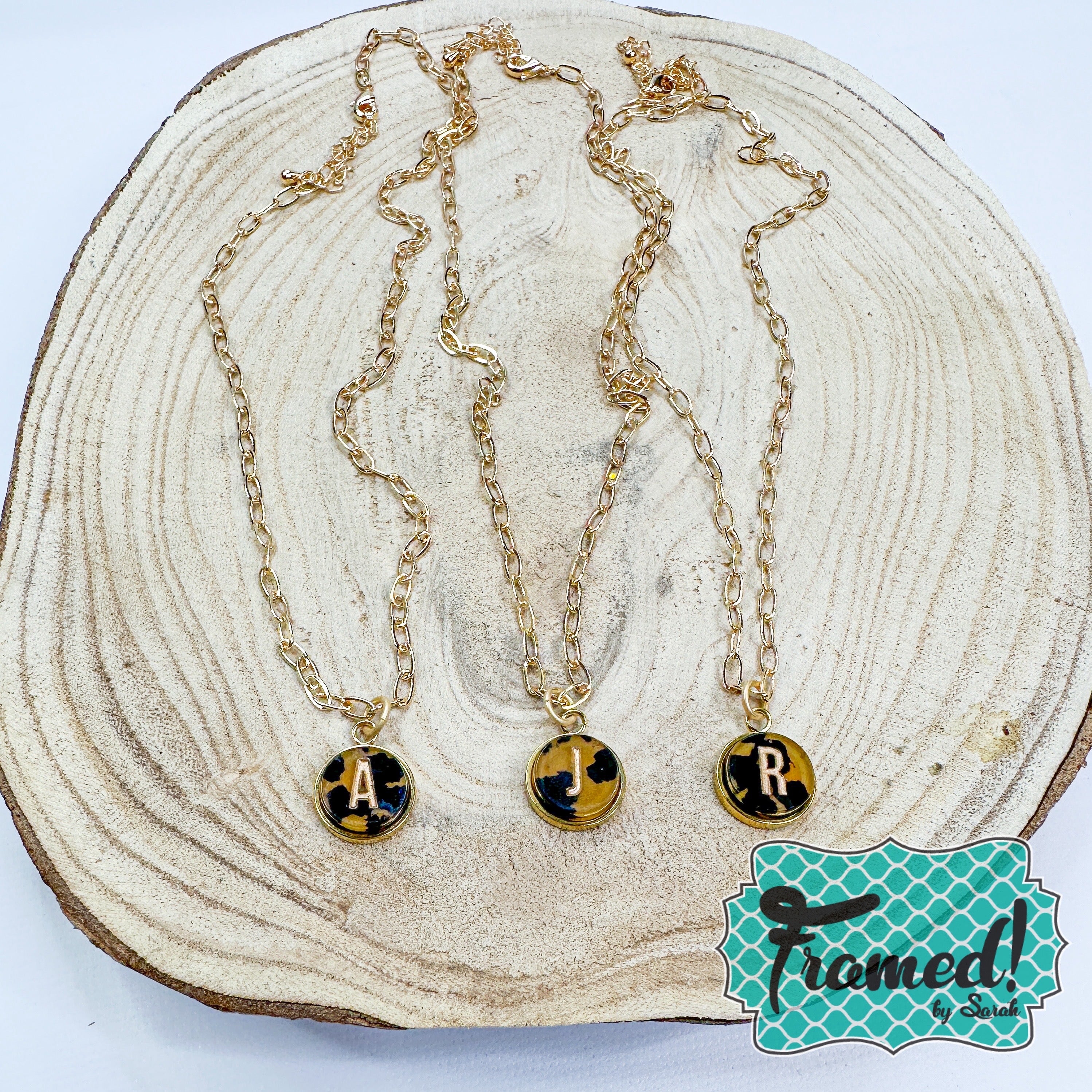 Tortoise Shell Initial Pendant Necklace