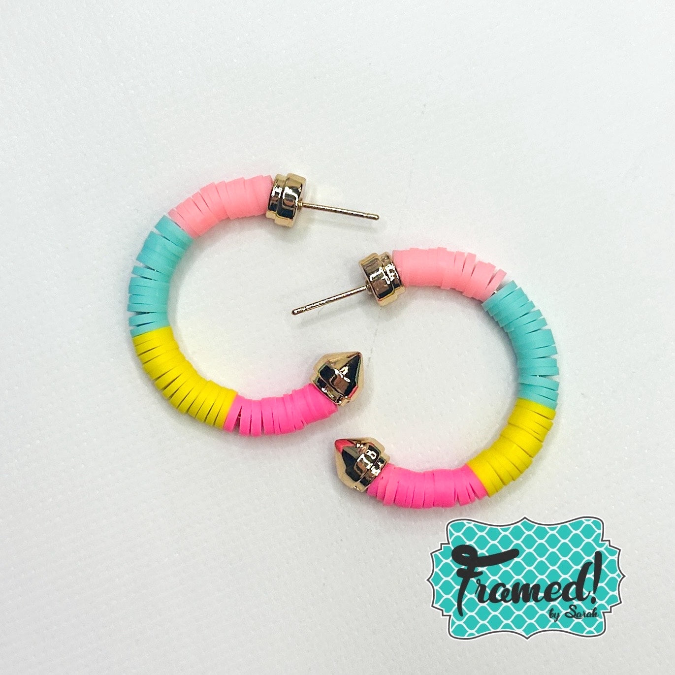 Tropical Beaded Hoop Earrings