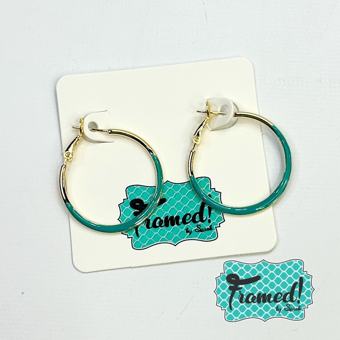 Turquoise & Gold Hoop Earrings