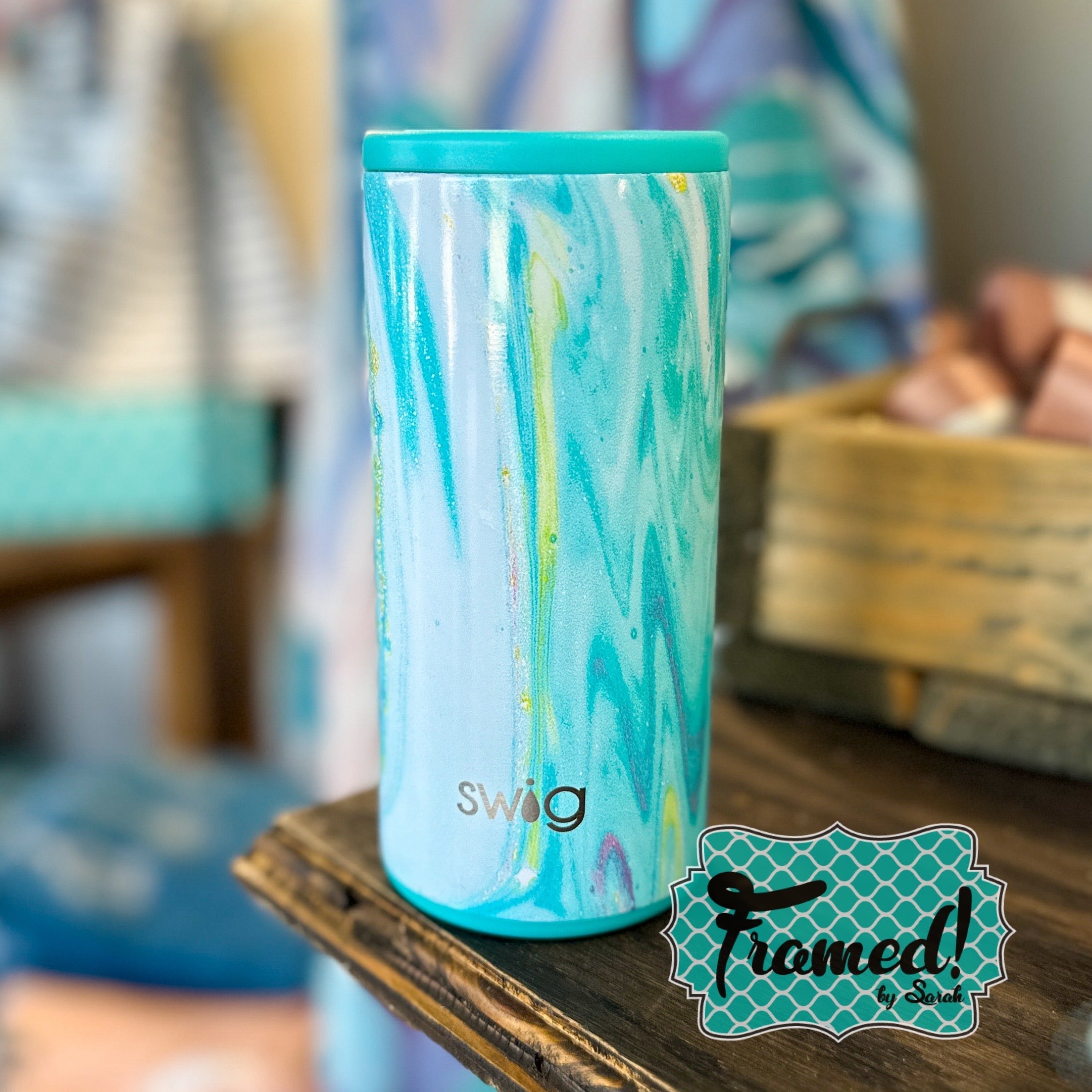 Swig 12oz. Printed Stainless Steel Skinny Can Cooler - Wanderlust