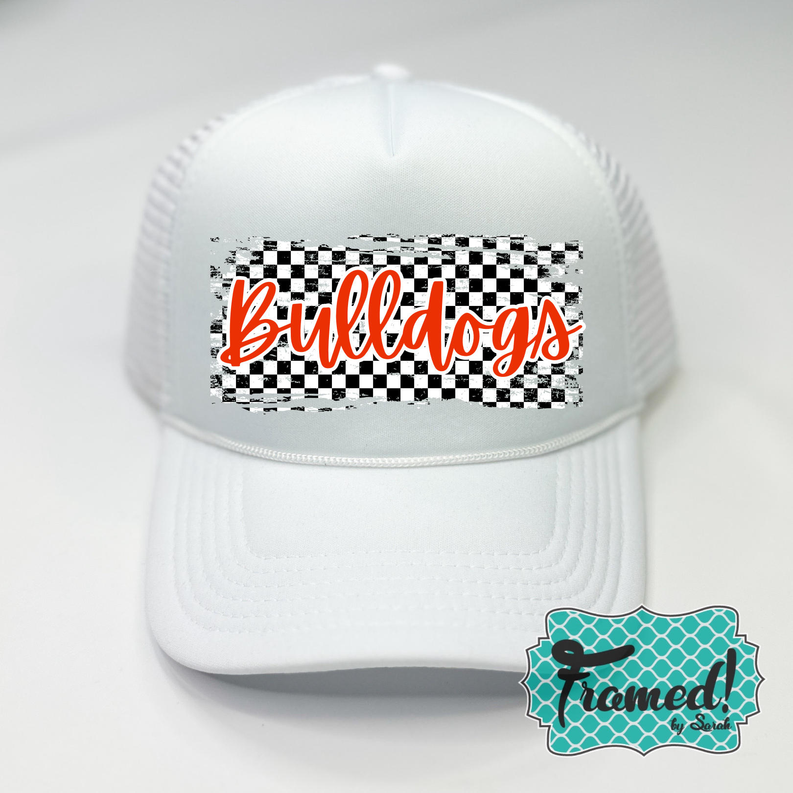 My Team Custom Checkered Trucker Hat