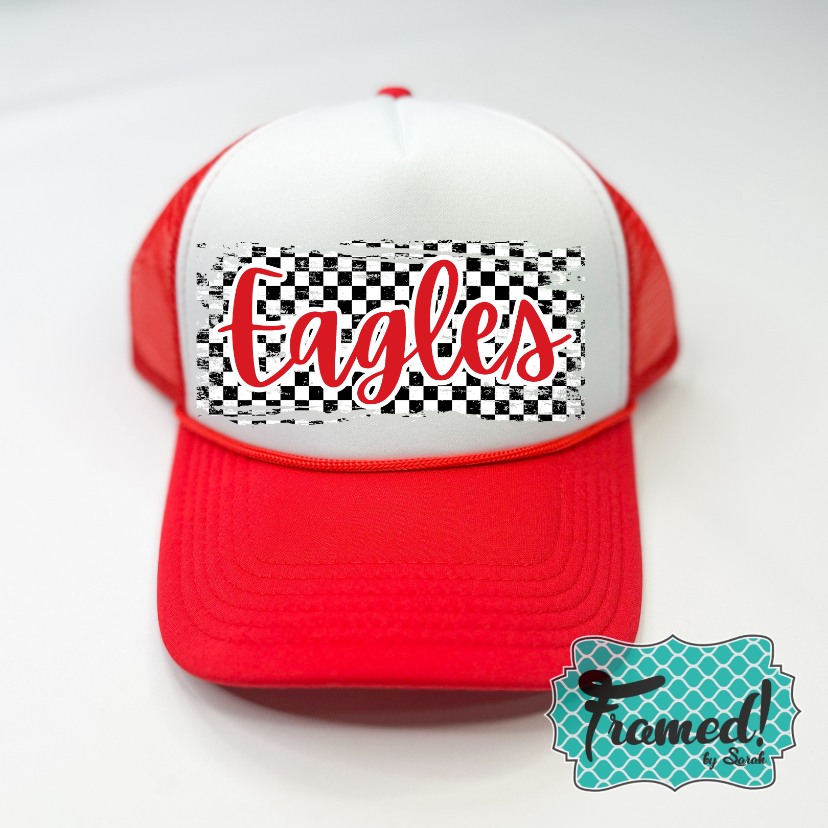 My Team Custom Checkered Trucker Hat