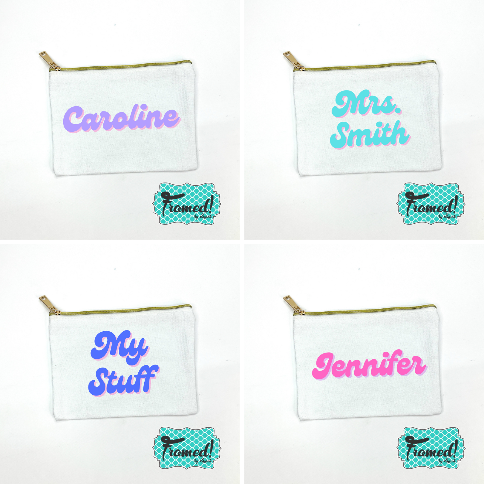 Word for White Personalized Pouch (Must be in Cart to Pay for Monogram)
