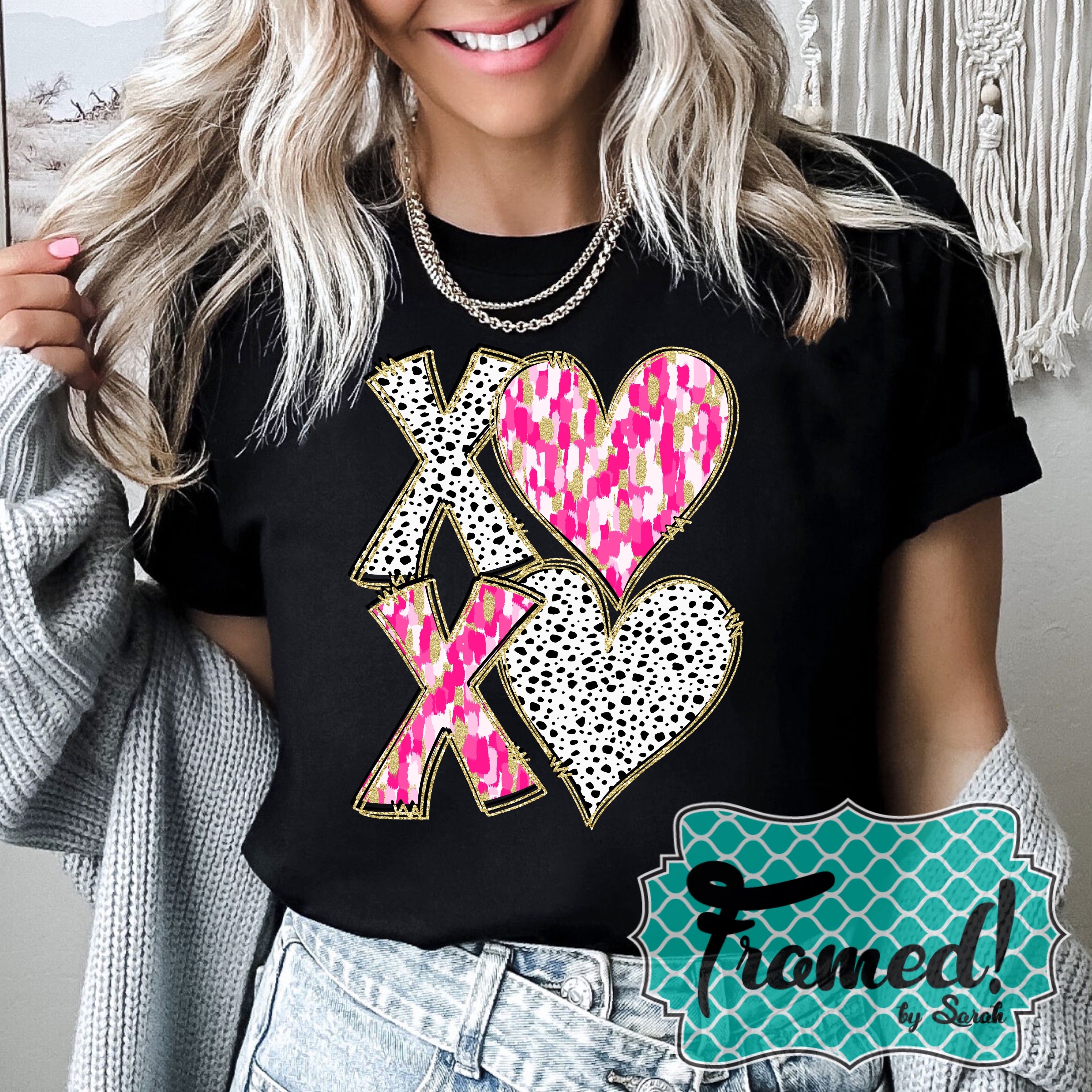 'XOXO' Spotted Heart Graphic Tee