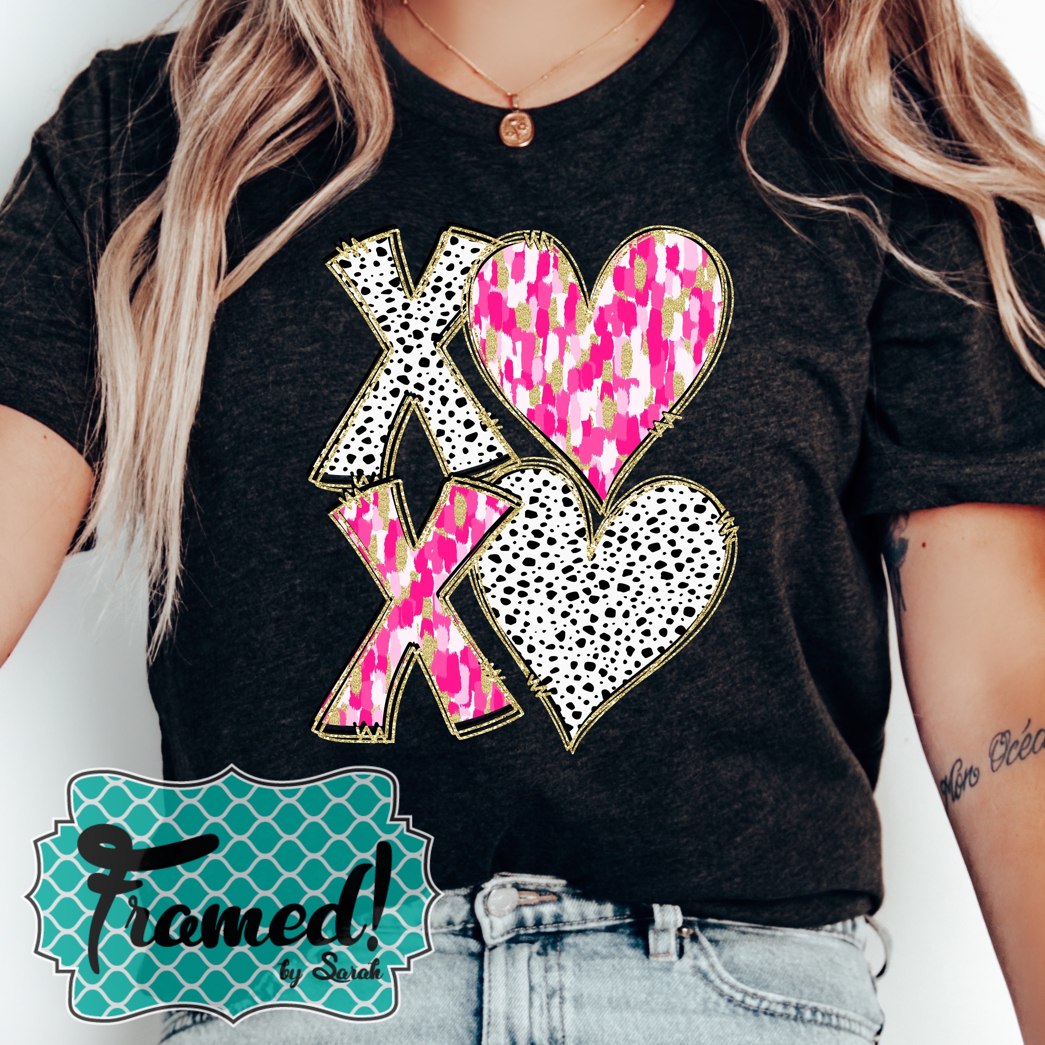 'XOXO' Spotted Heart Graphic Tee