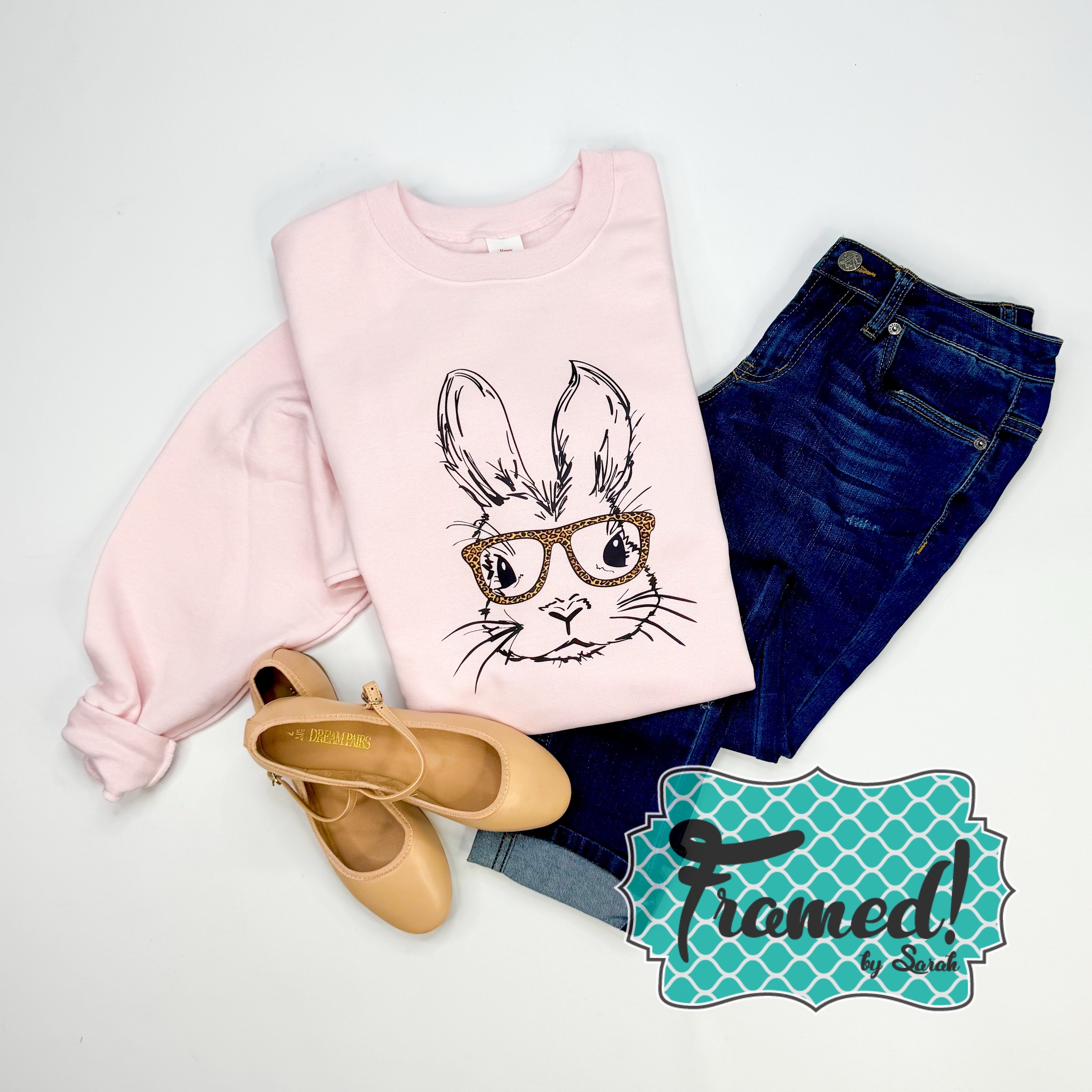 'Bunny with Glasses' Sweatshirt (2X only)