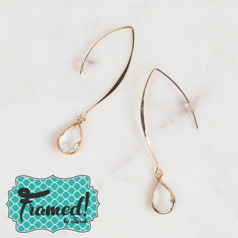Clear Crystal Drop Earrings