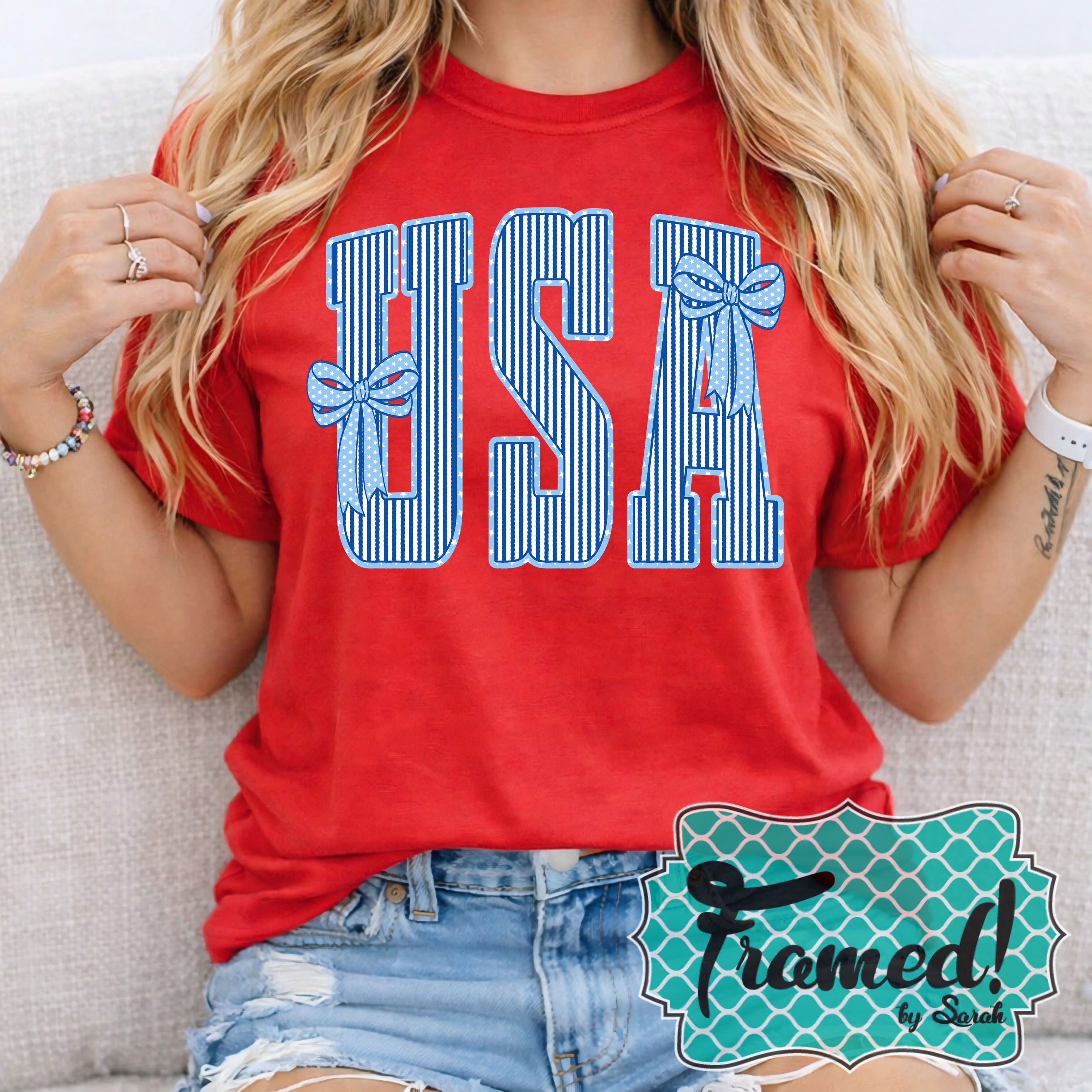 Stars, Stripes & Bows USA Graphic Tee (Small, Med, XXL, 3X Only)