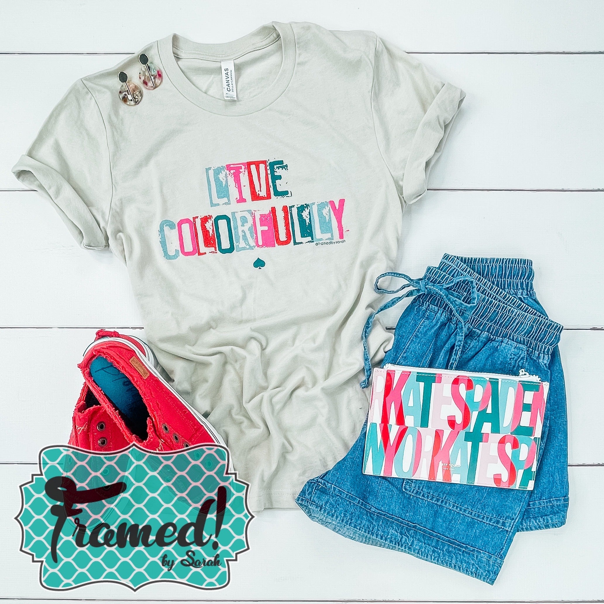 Live Colorfully Graphic Tee (Small, Lg & 2X only)
