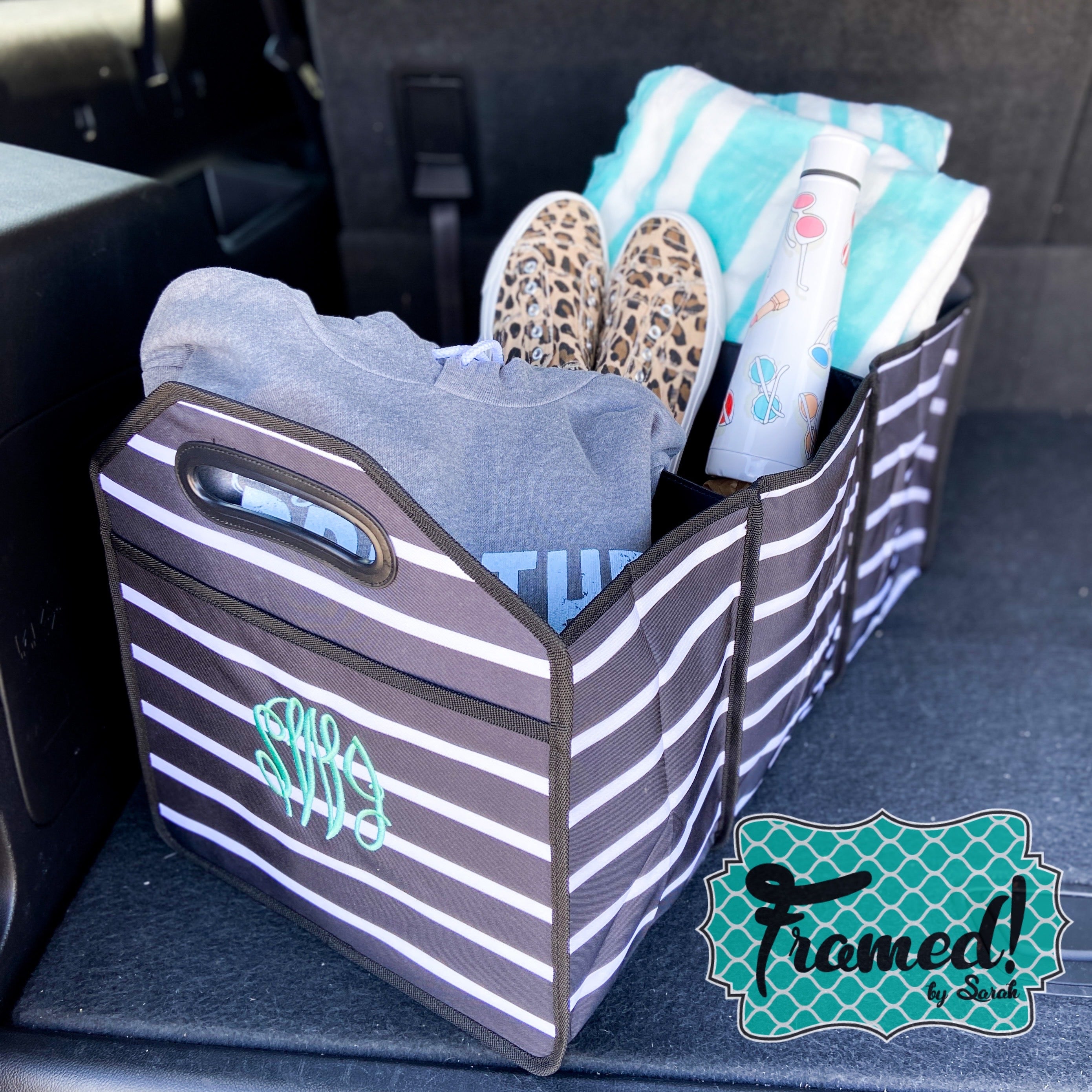 Striped Trunk Organizer