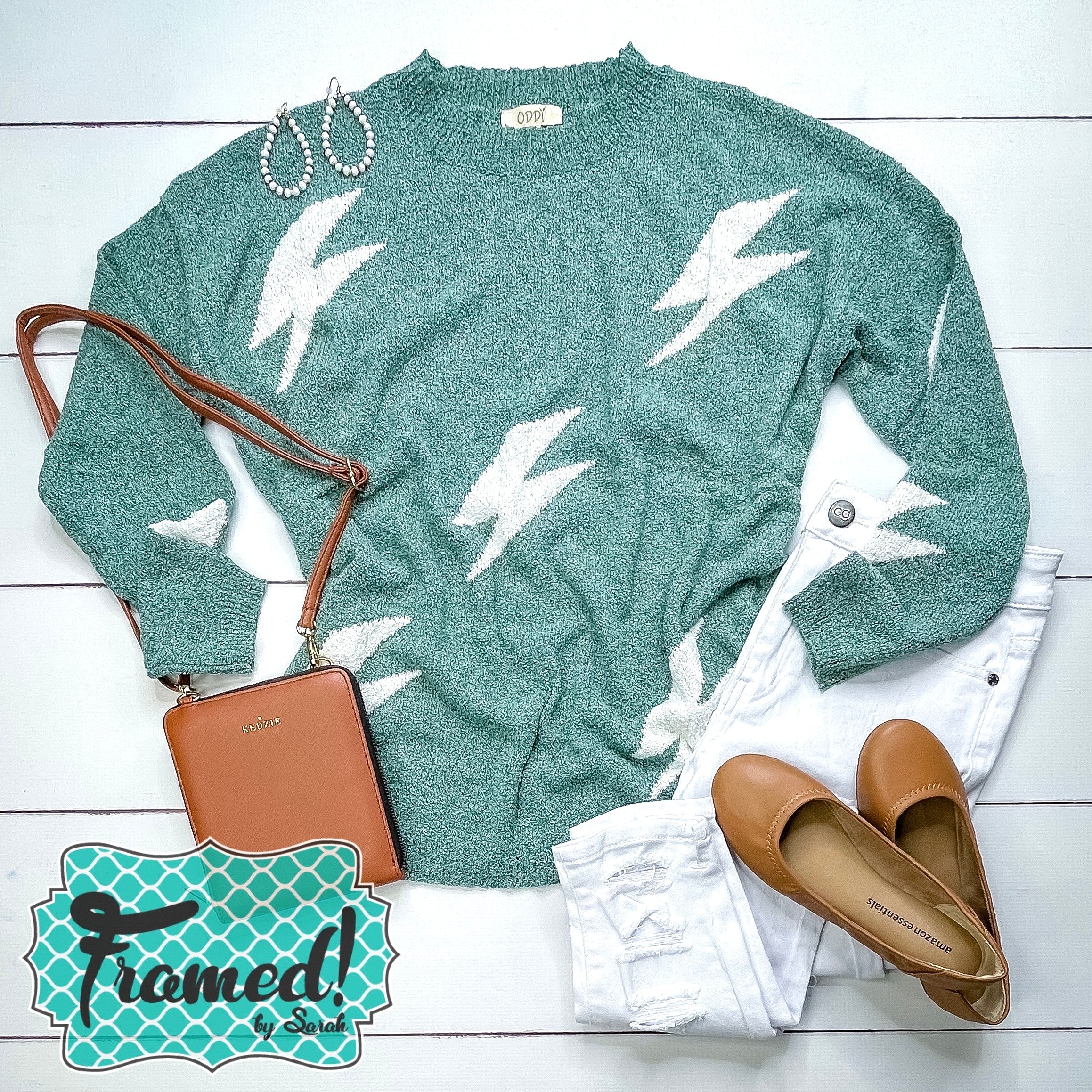 Jade Lightning Bolt Sweater